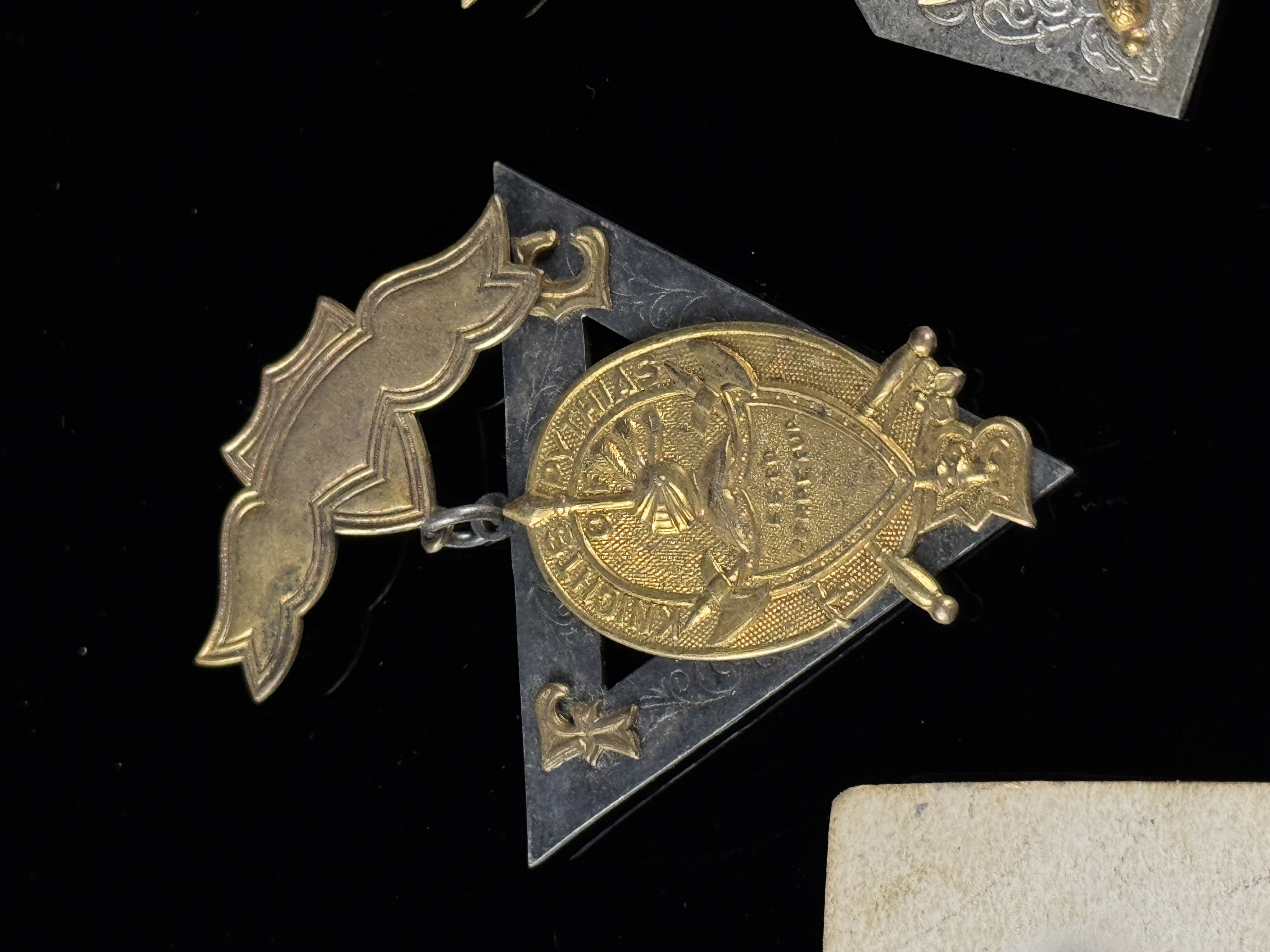 A Collection of Antique Knights of Pythias Fraternal Medals and Brotherhood of Railroad Trainmen Insignia