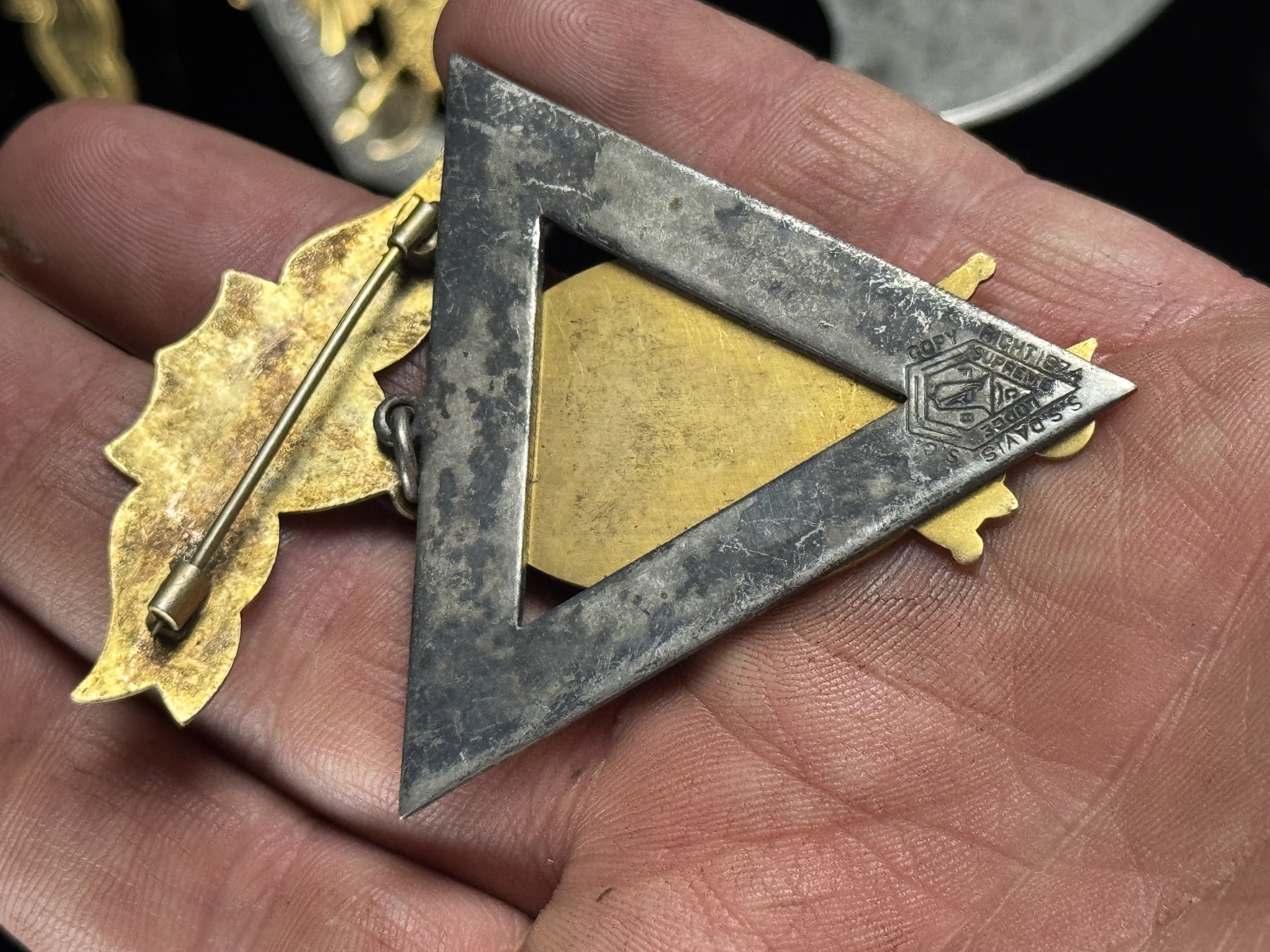 A Collection of Antique Knights of Pythias Fraternal Medals and Brotherhood of Railroad Trainmen Insignia