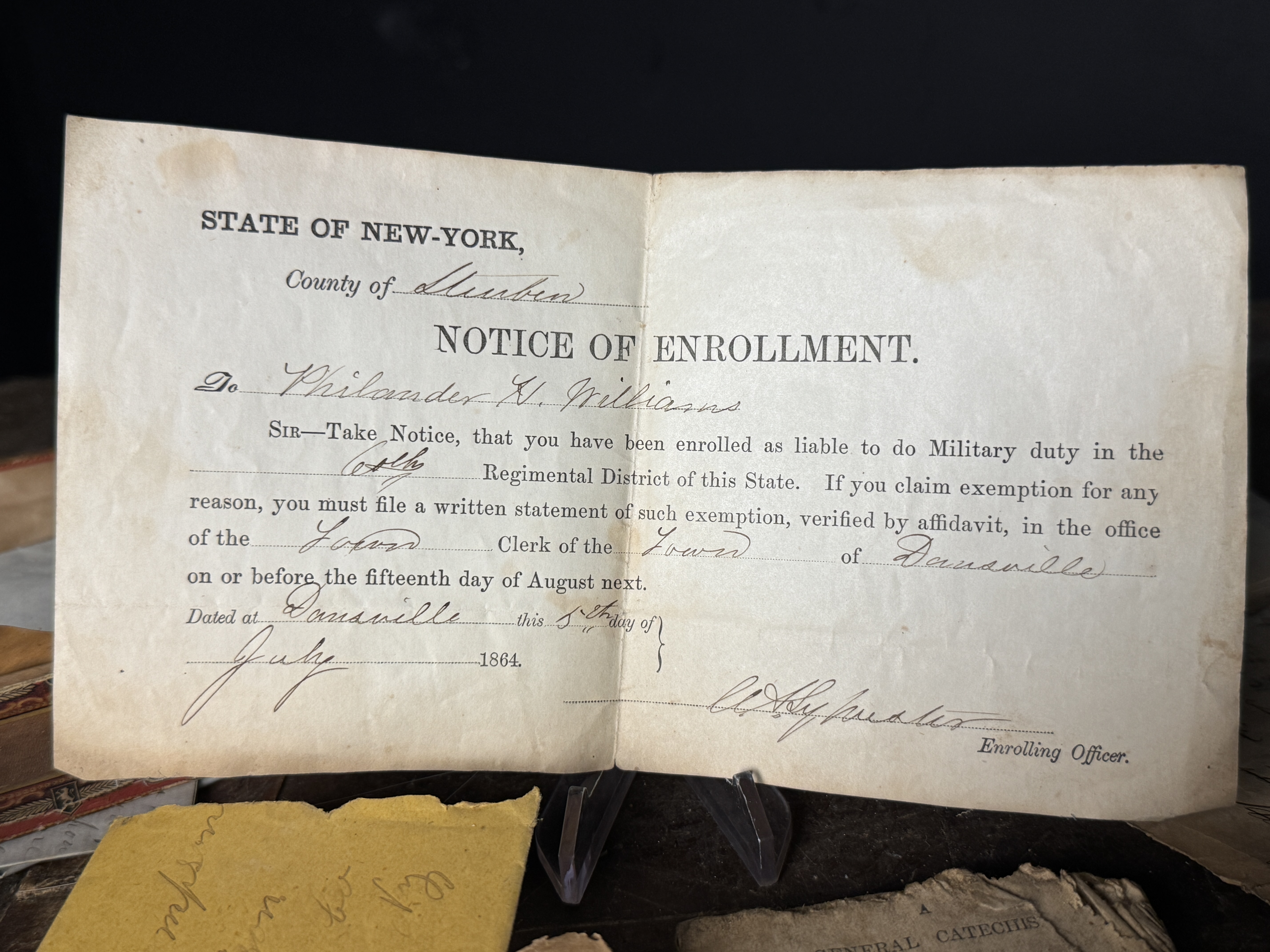An Archive of Civil War Military Draft Documents and Pioneer-Era Correspondence for the Williams and Thompson Families