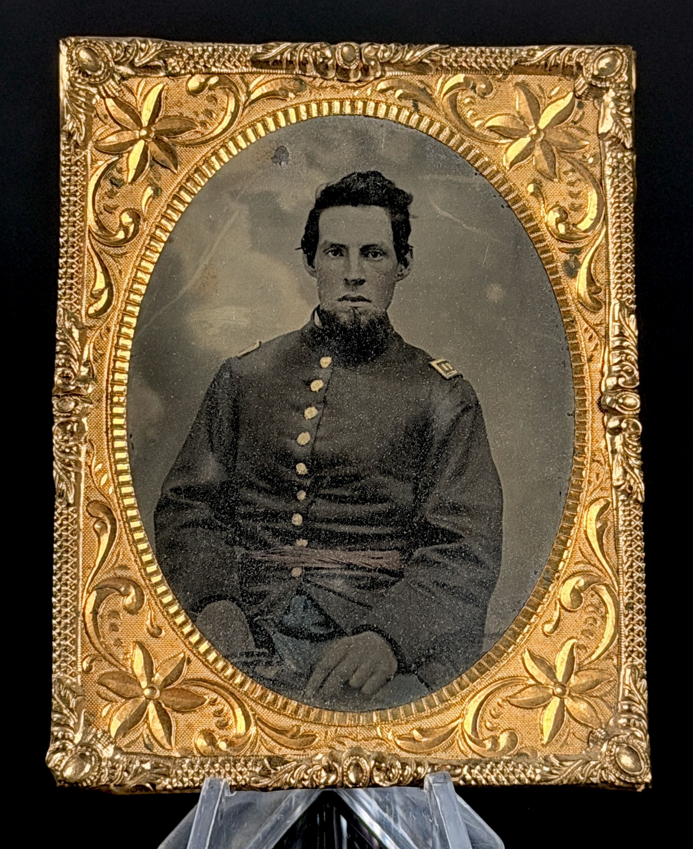 Civil War Sixth-Plate Tin Type of a Union Army Officer
