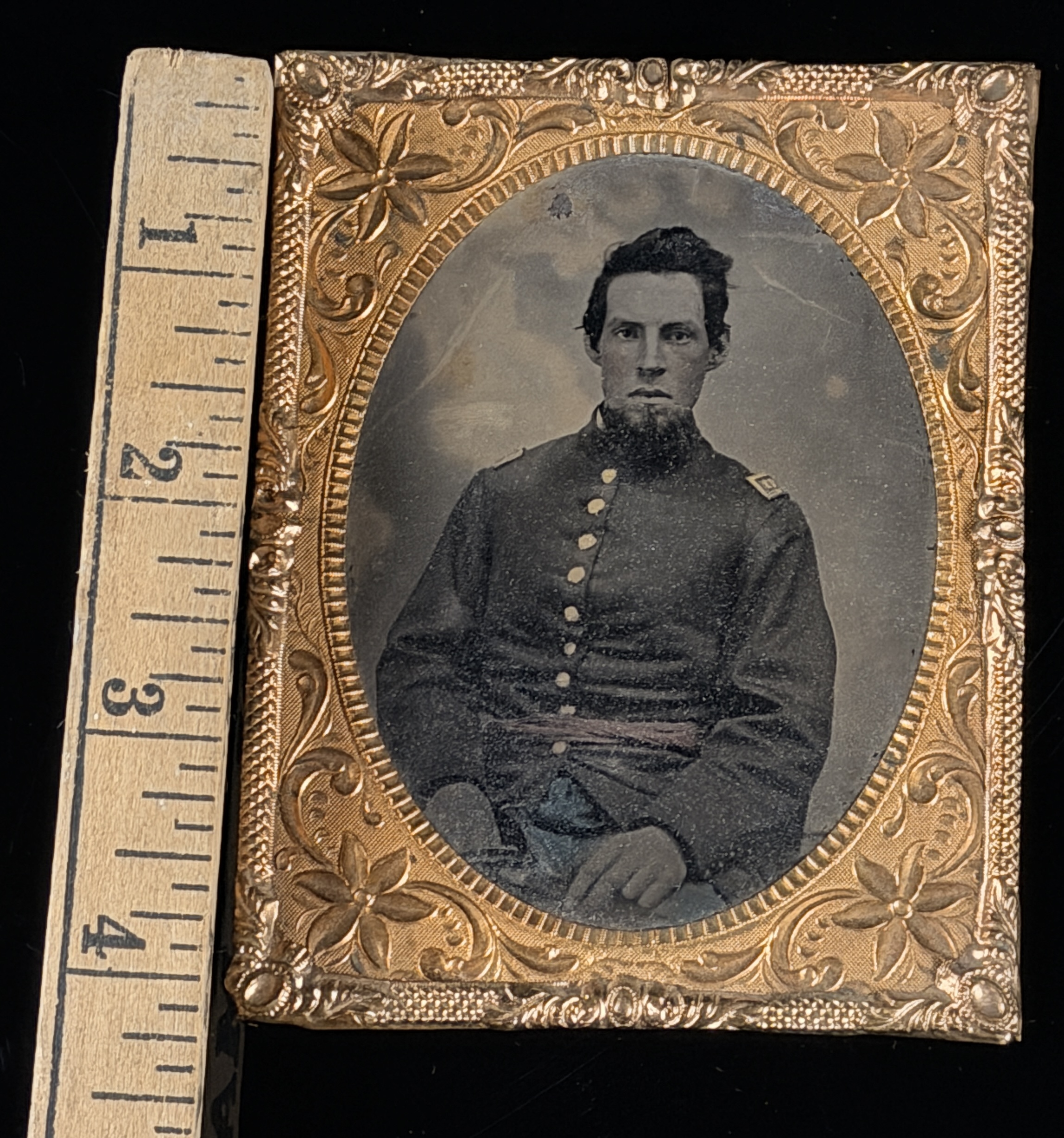 Civil War Sixth-Plate Tin Type of a Union Army Officer