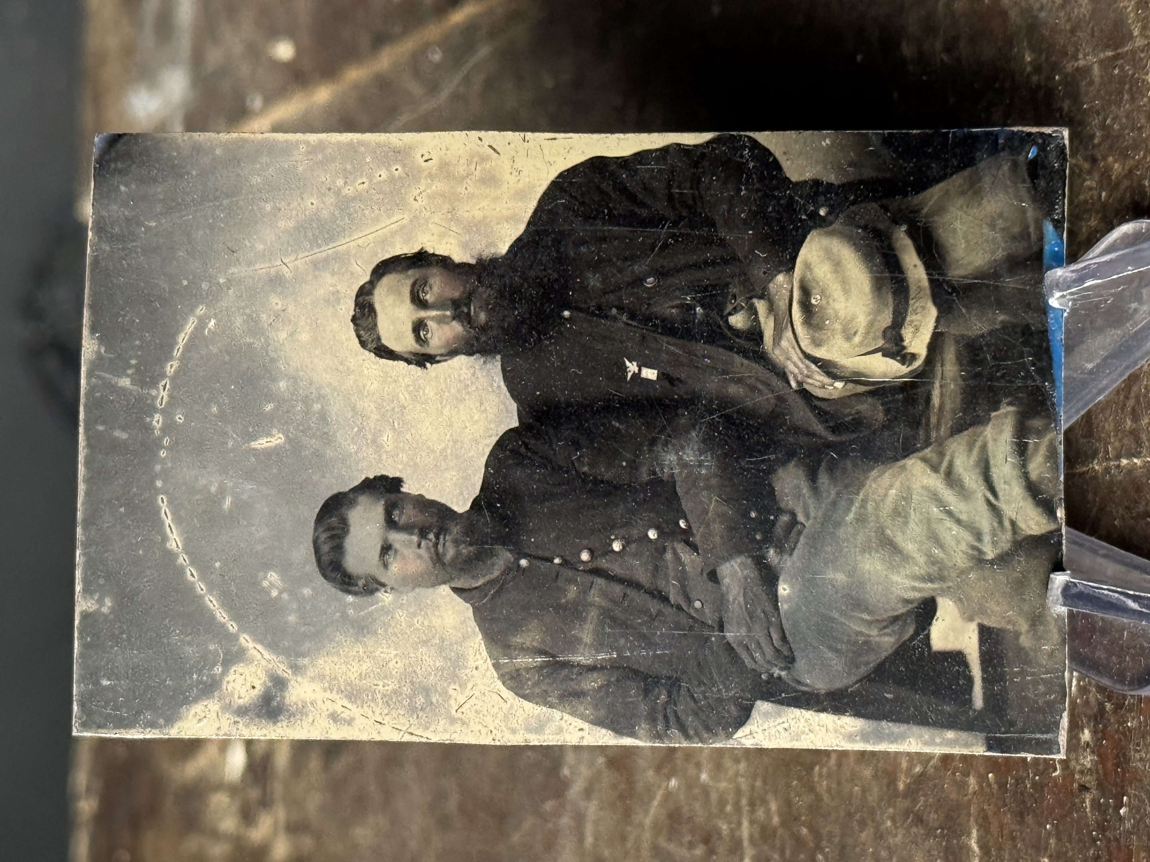 Civil War Era Sixth-Plate Tintype Portrait of Two Union Soldiers