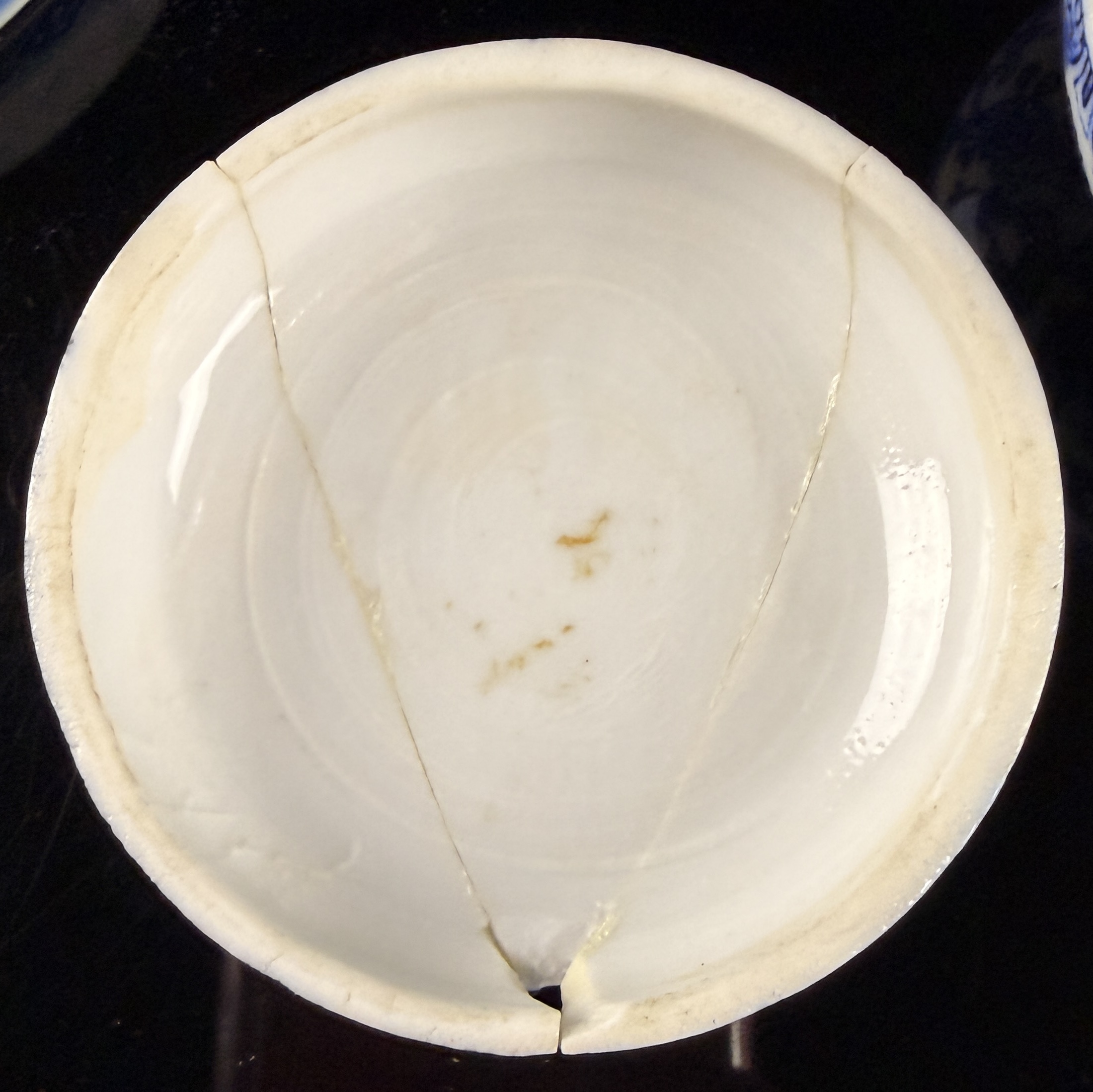 Two Chinese Blue and White Porcelain Items Including a Rice Grain Bowl and a Lidded Box