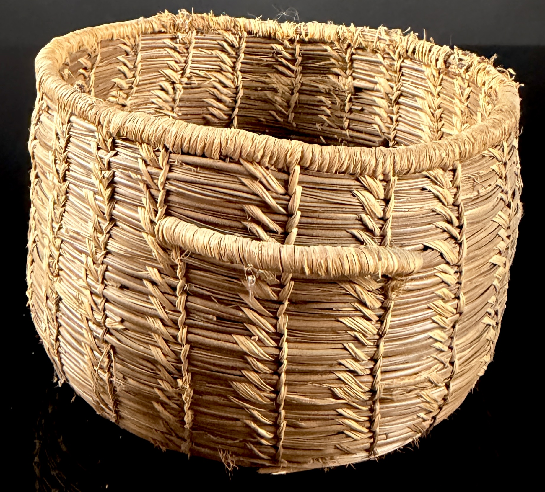 Native American Twined Basket with Loop Handles