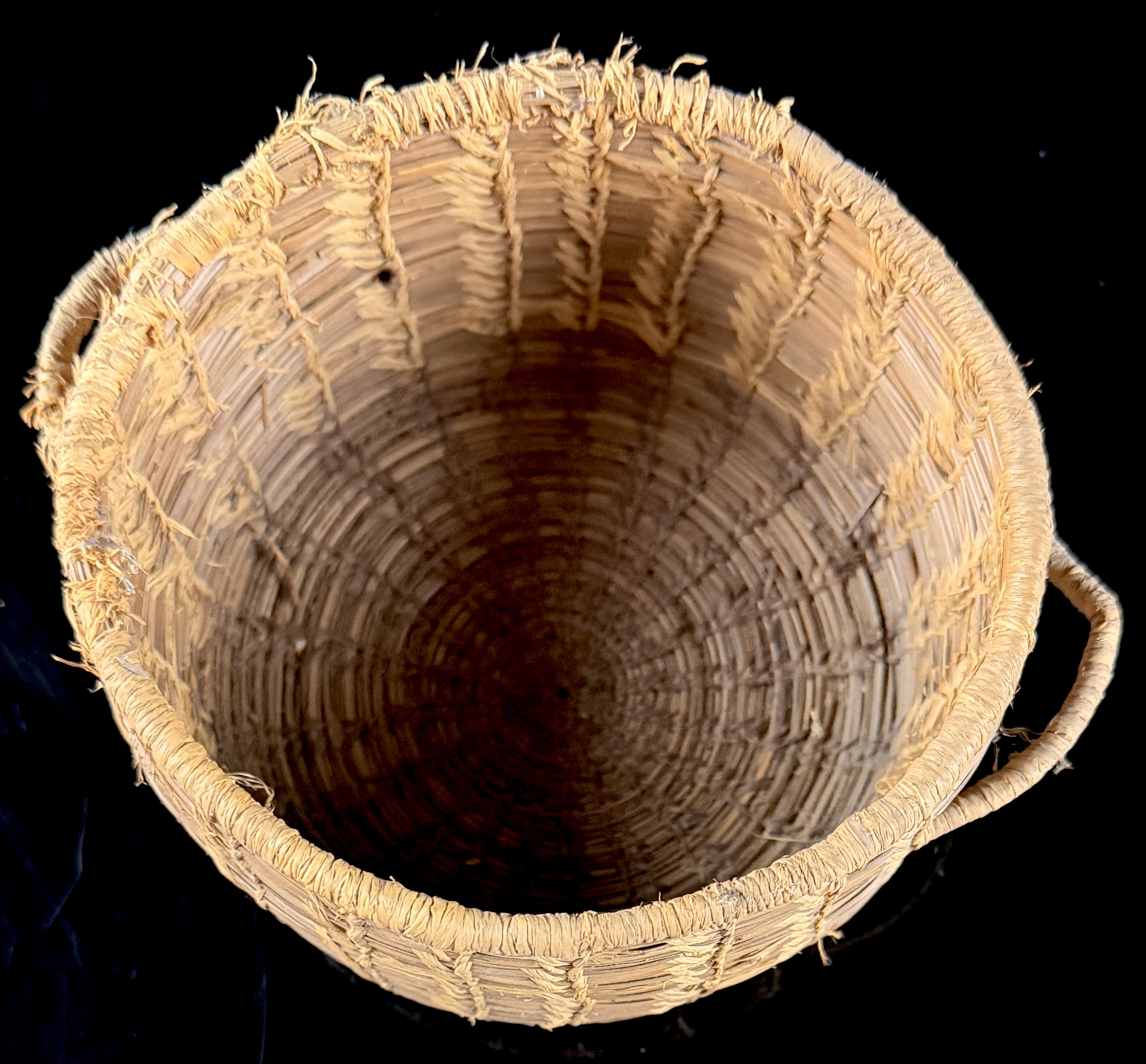 Native American Twined Basket with Loop Handles