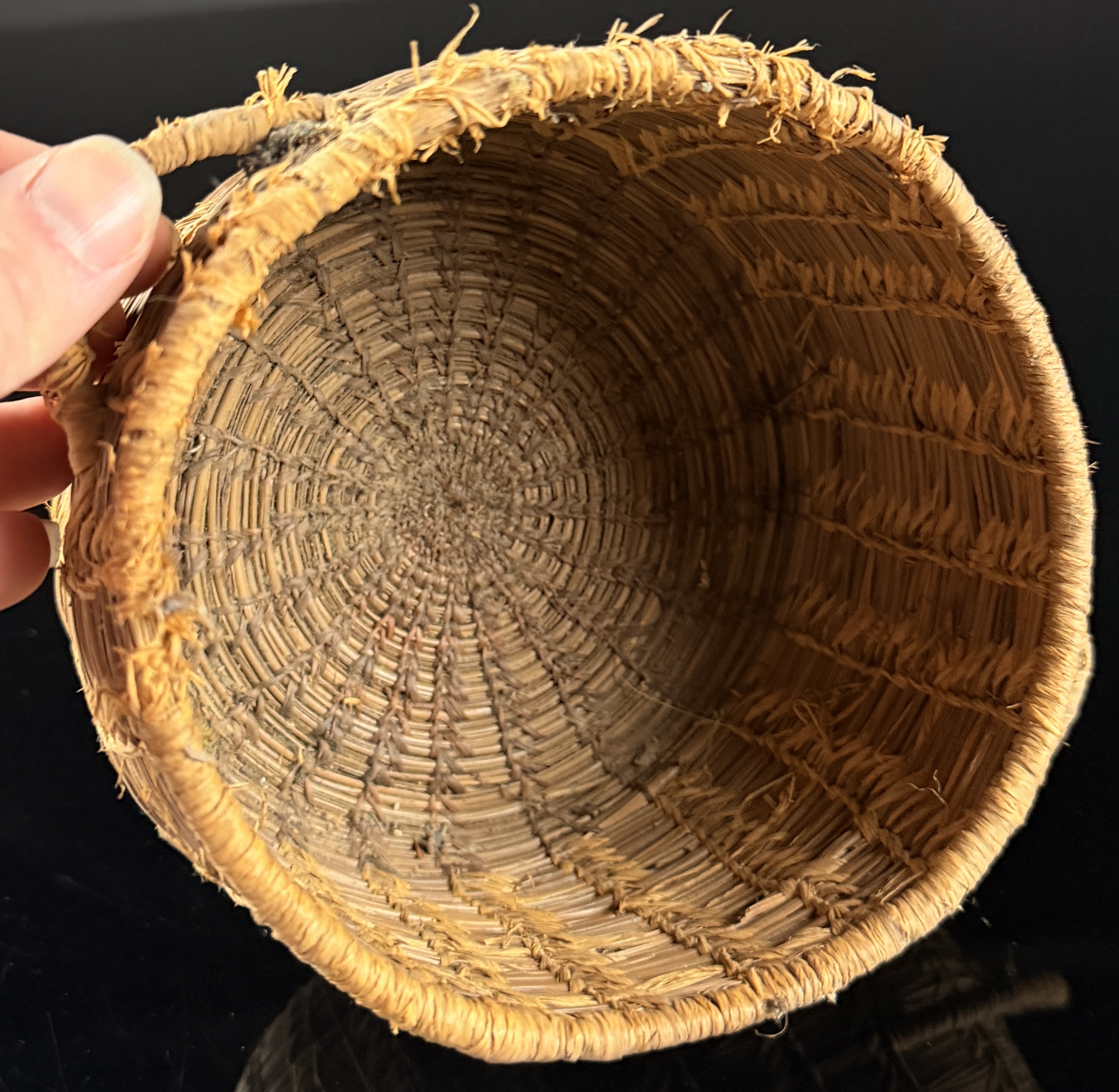 Native American Twined Basket with Loop Handles