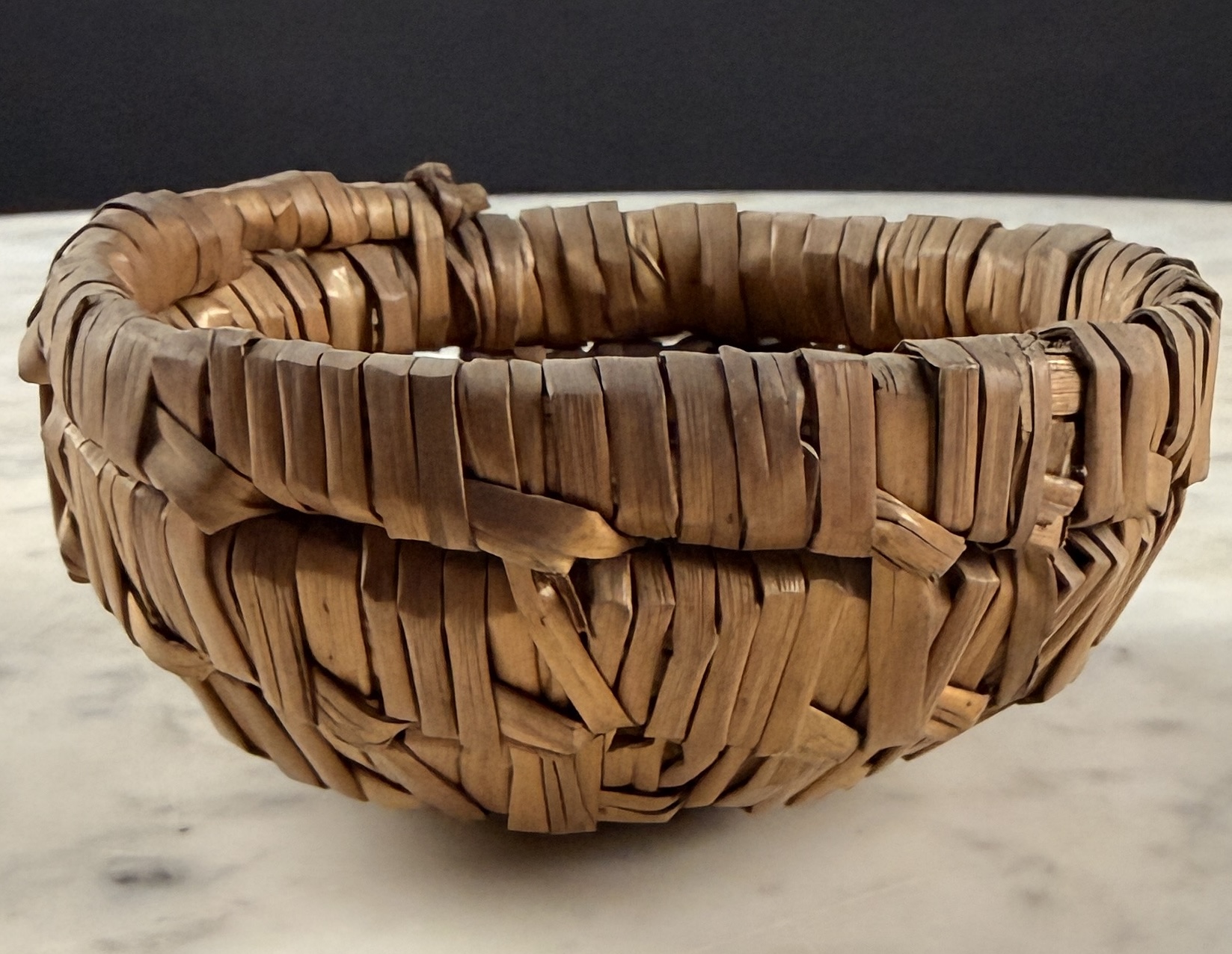 Miniature Coiled Plant Fiber Trinket Basket Bowl