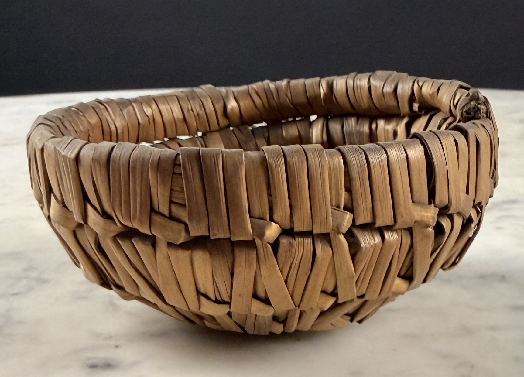 Miniature Coiled Plant Fiber Trinket Basket Bowl