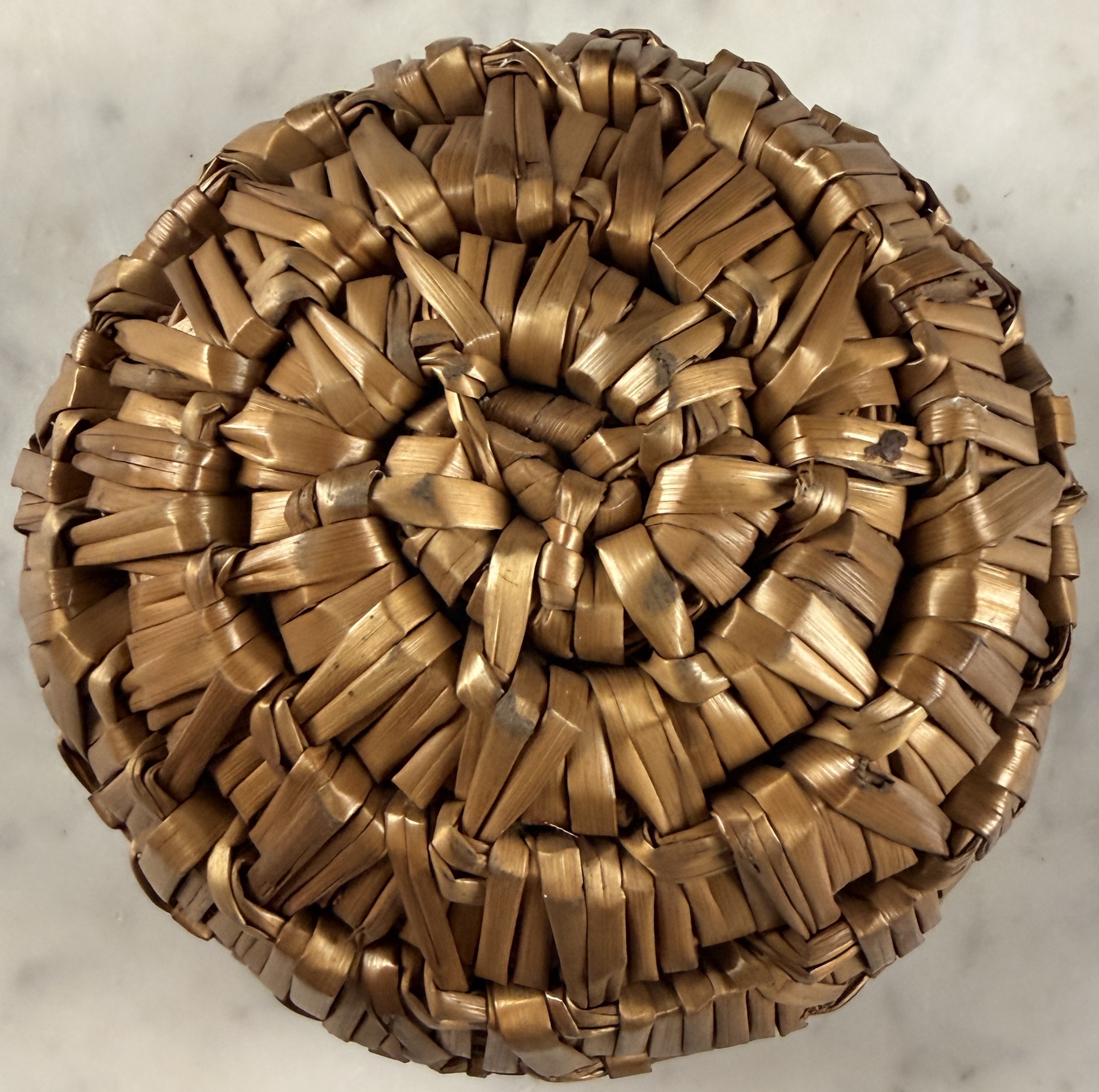 Miniature Coiled Plant Fiber Trinket Basket Bowl