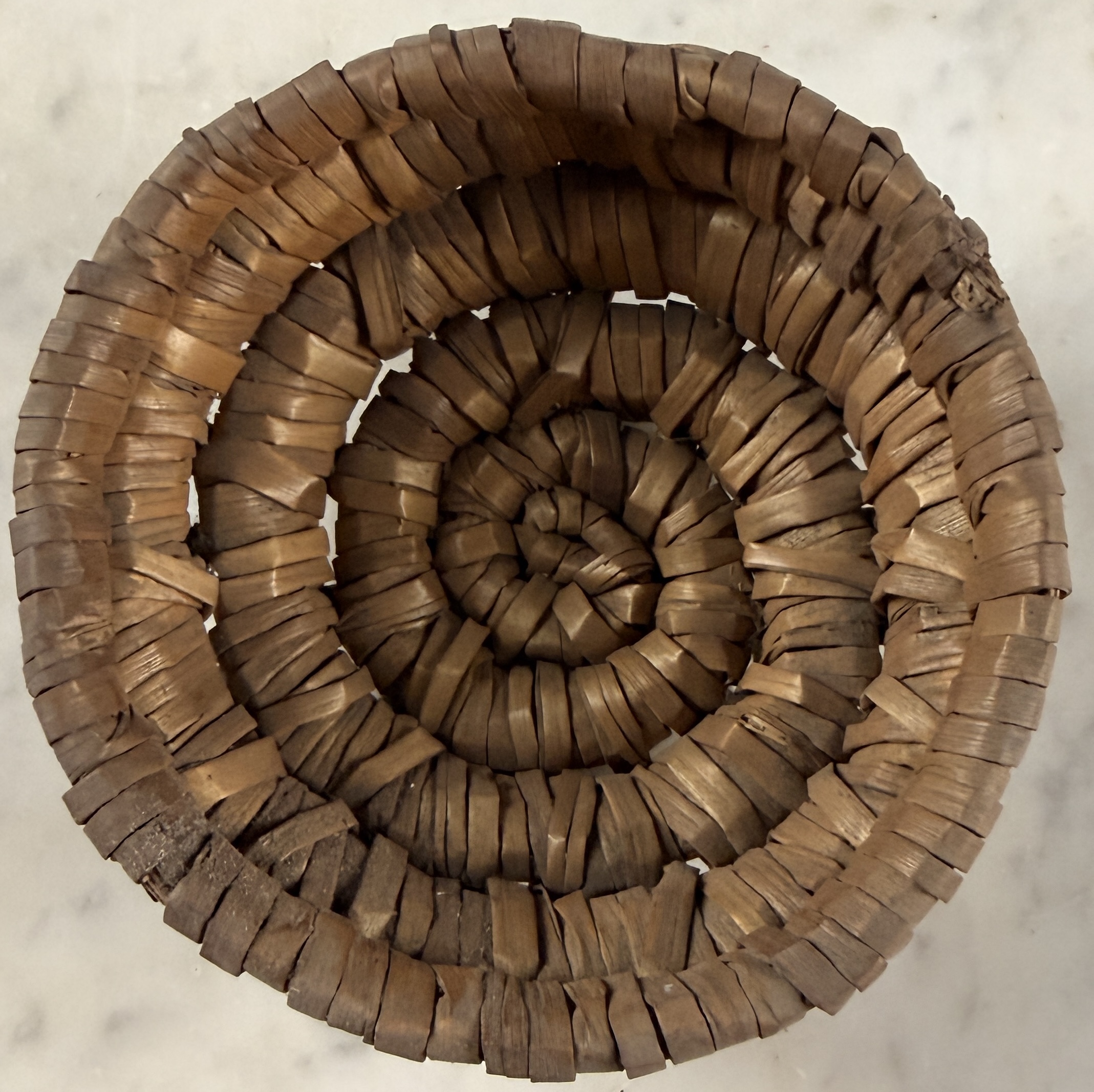 Miniature Coiled Plant Fiber Trinket Basket Bowl