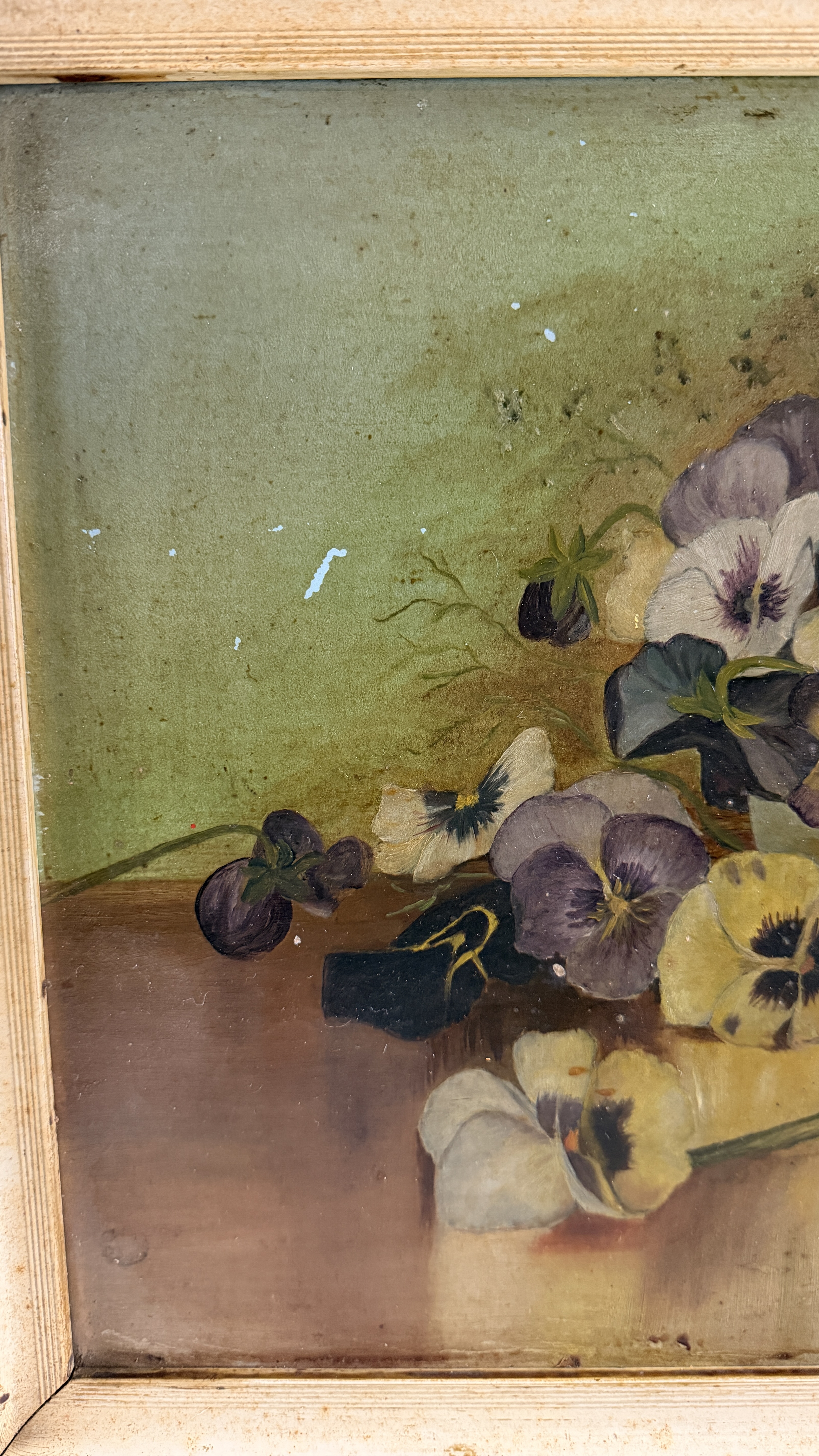 Victorian School Still Life of Pansies, Late 19th Century