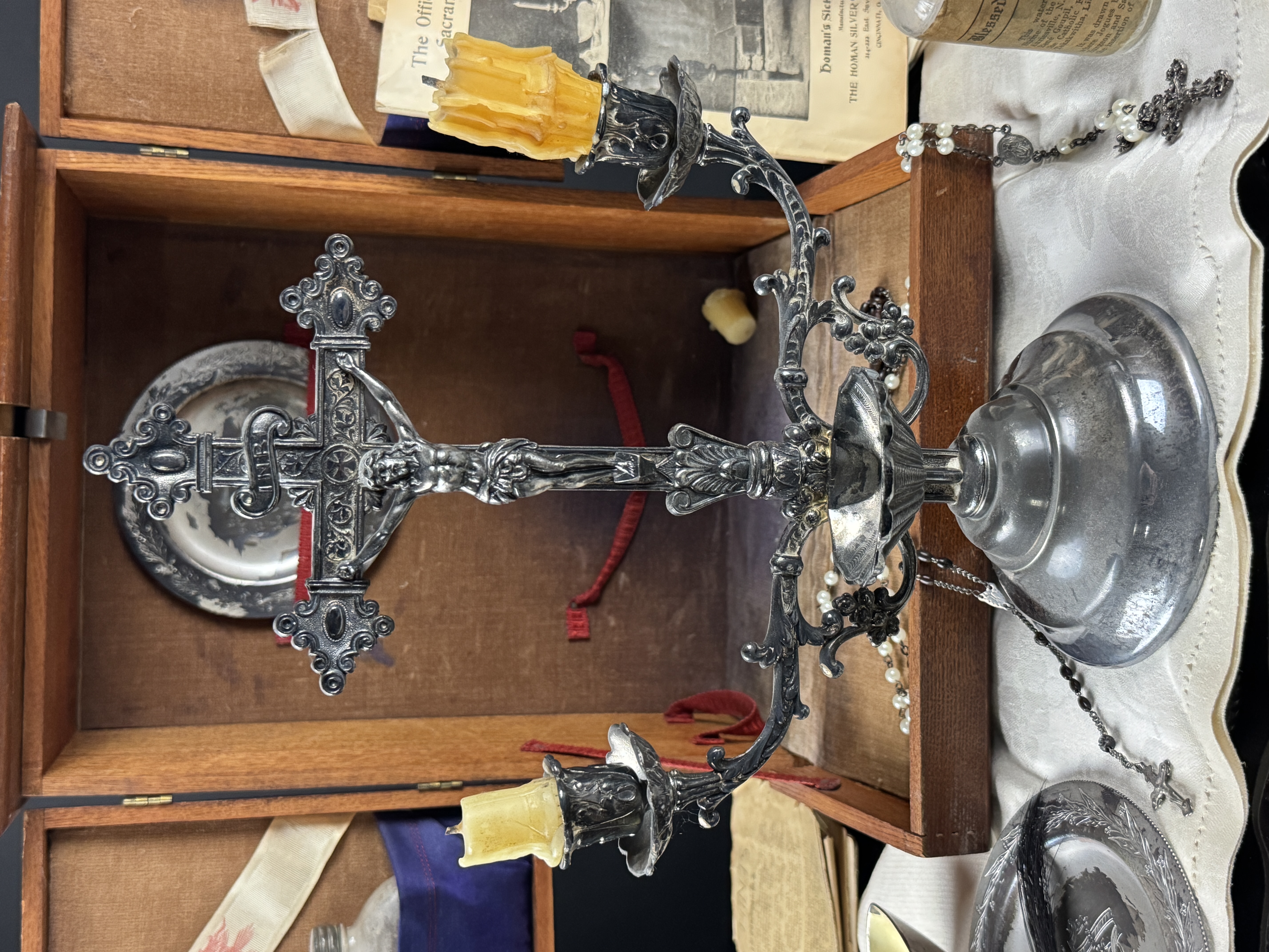 1897 Homan Silver Plate Co. Antique Catholic Sick-Call Last Rites Box