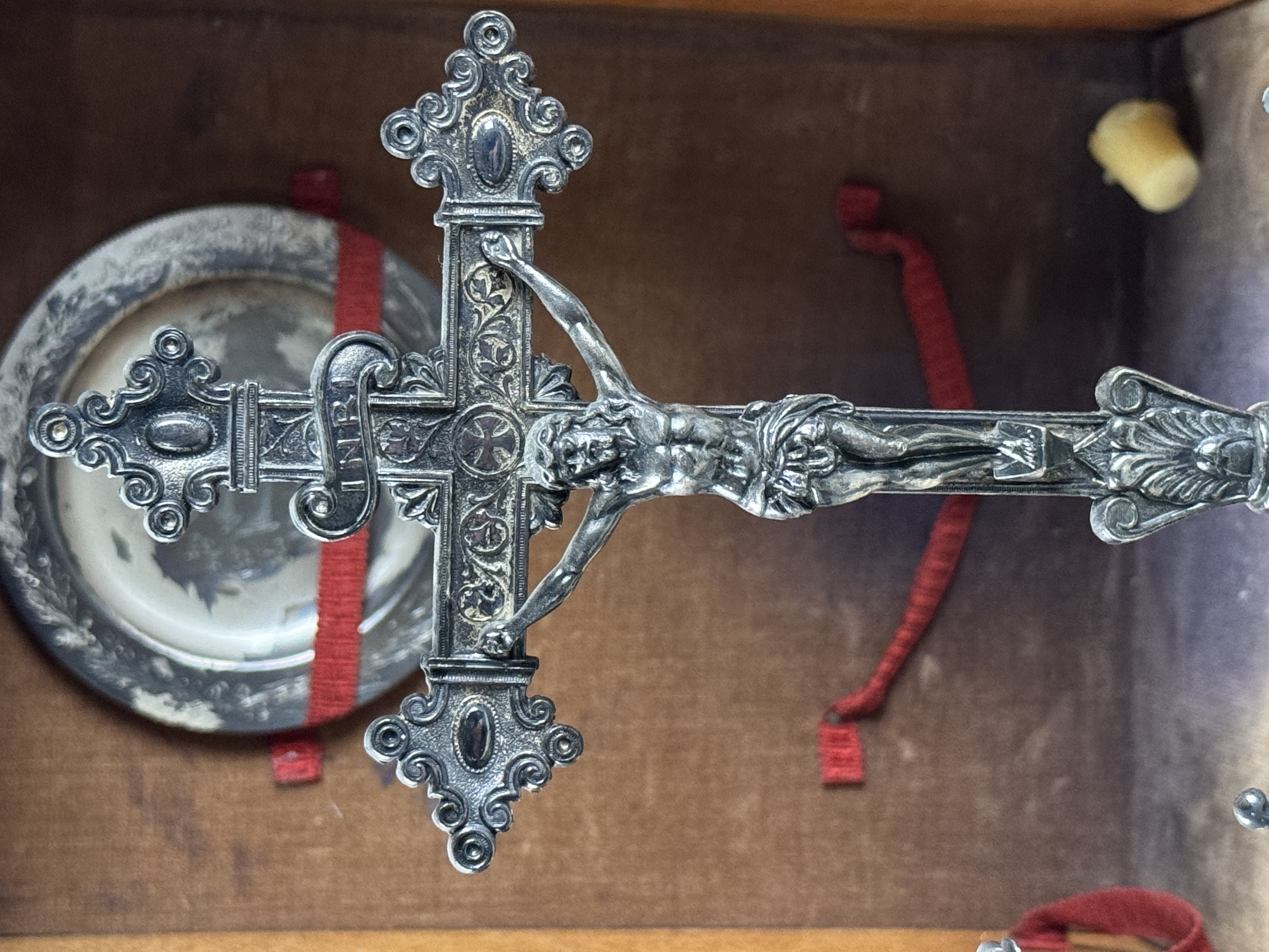 1897 Homan Silver Plate Co. Antique Catholic Sick-Call Last Rites Box