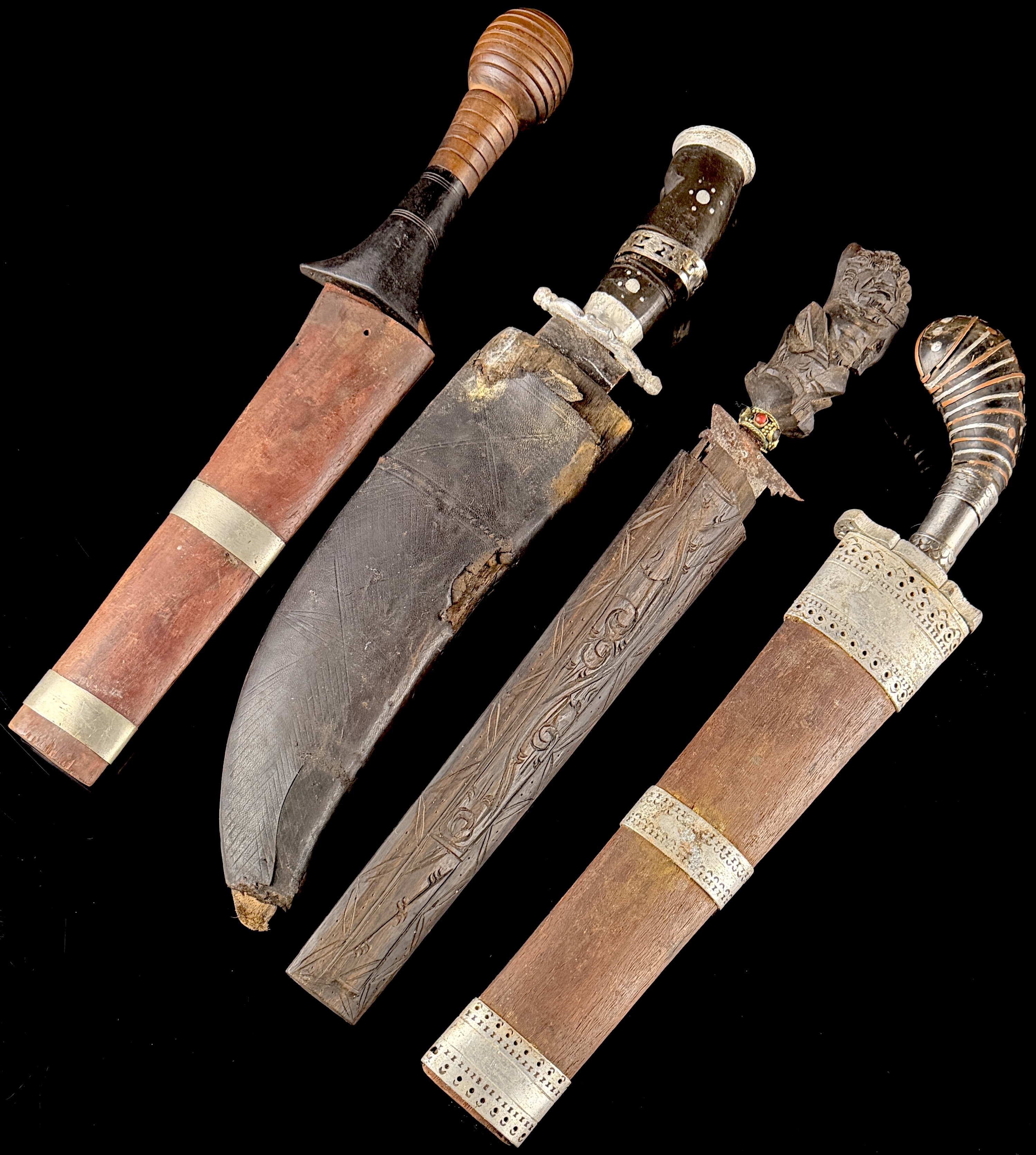 A Collection of Southeast Asian Ethnographic Daggers Including Moro Gunong and Indonesian Keris