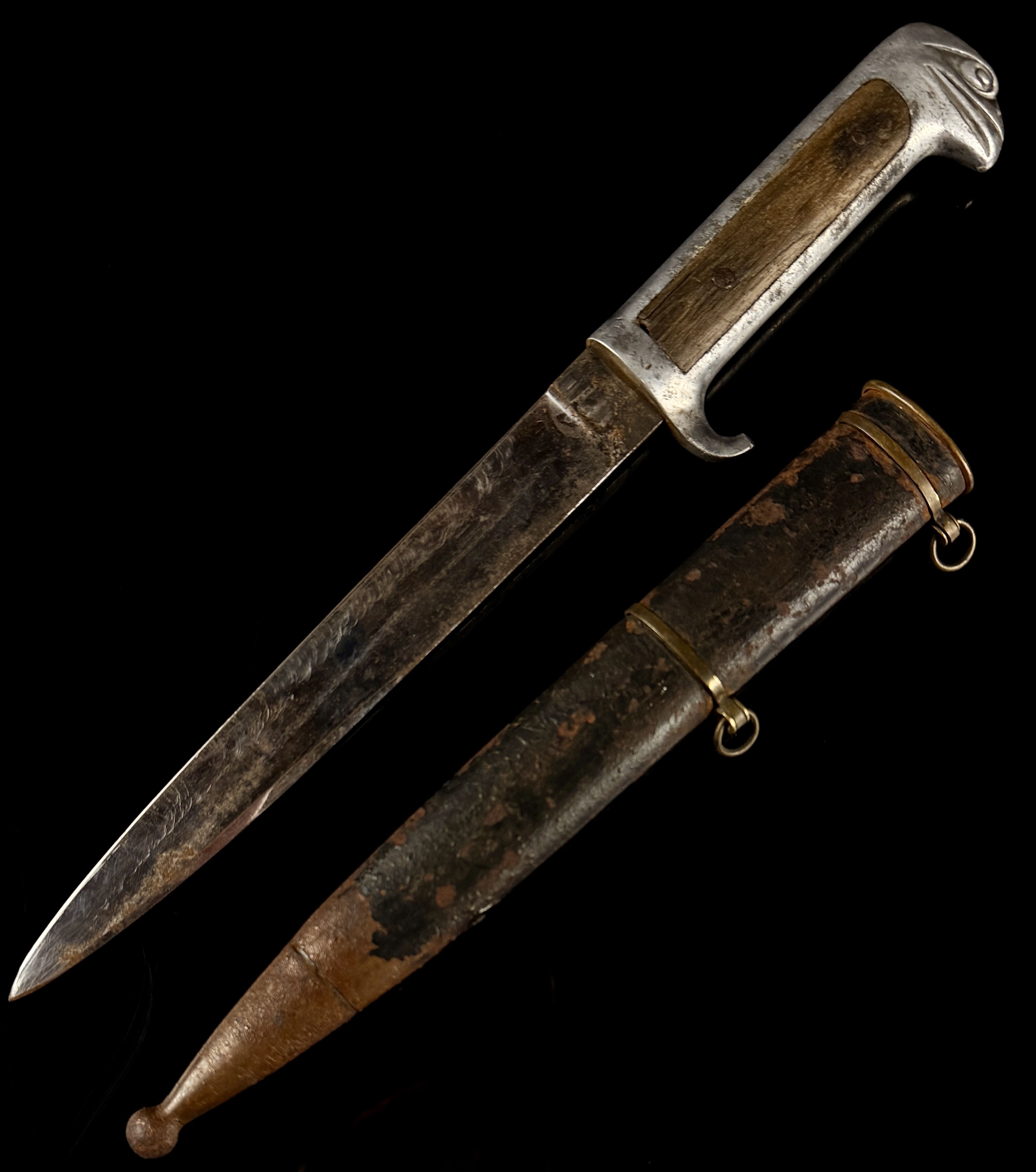 WWII Original Milizia Volontaria per la Sicurezza Nazionale MVSN Blackshirts Eagle Head Dagger