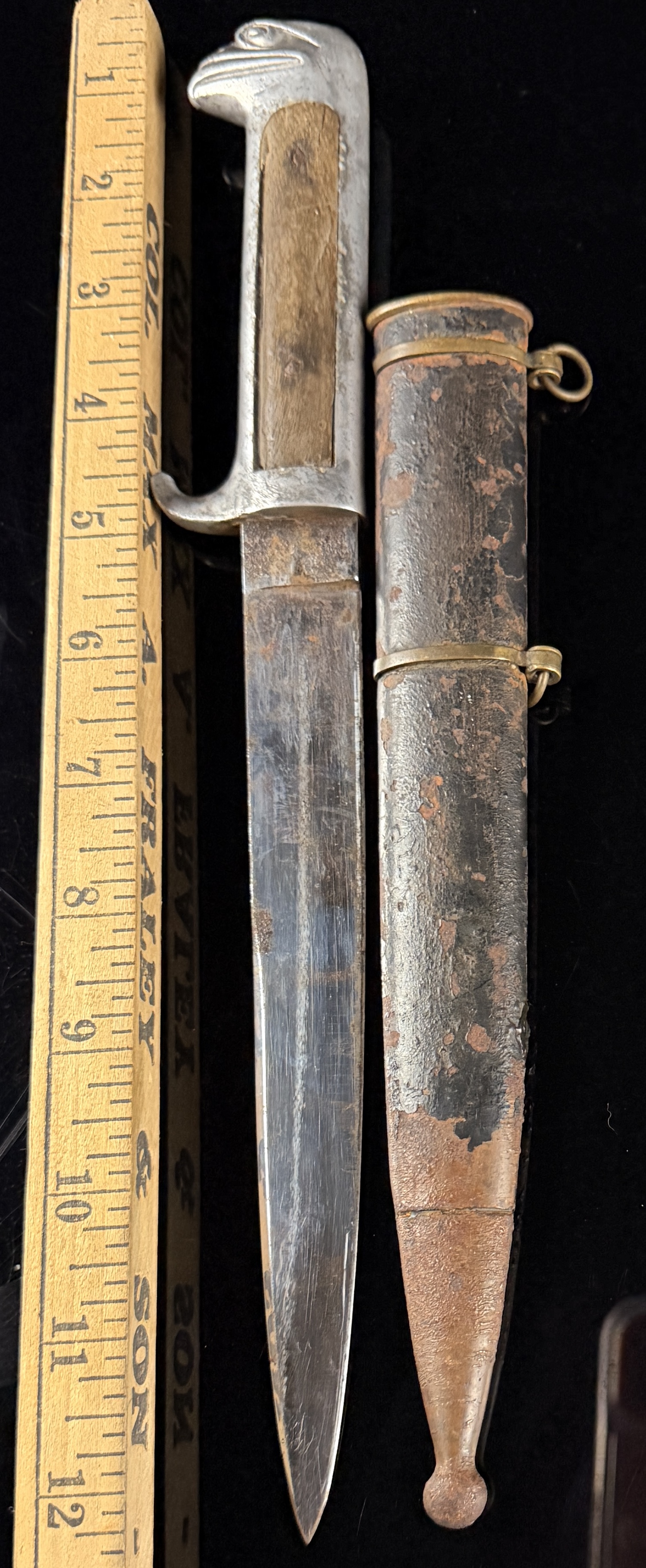 WWII Original Milizia Volontaria per la Sicurezza Nazionale MVSN Blackshirts Eagle Head Dagger