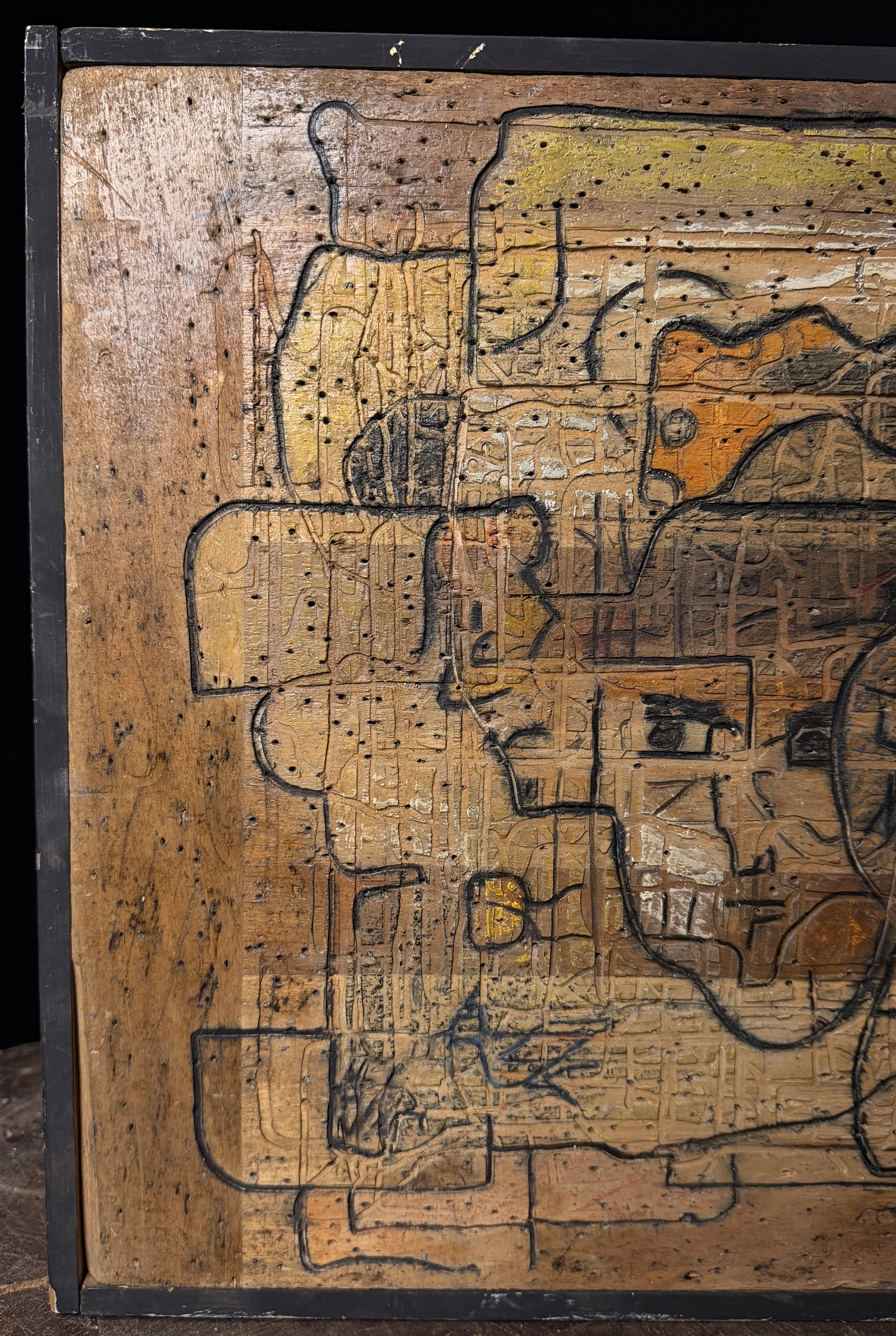 Alfonsas Dargis and A. Wieber Abstract Mixed Media Artwork