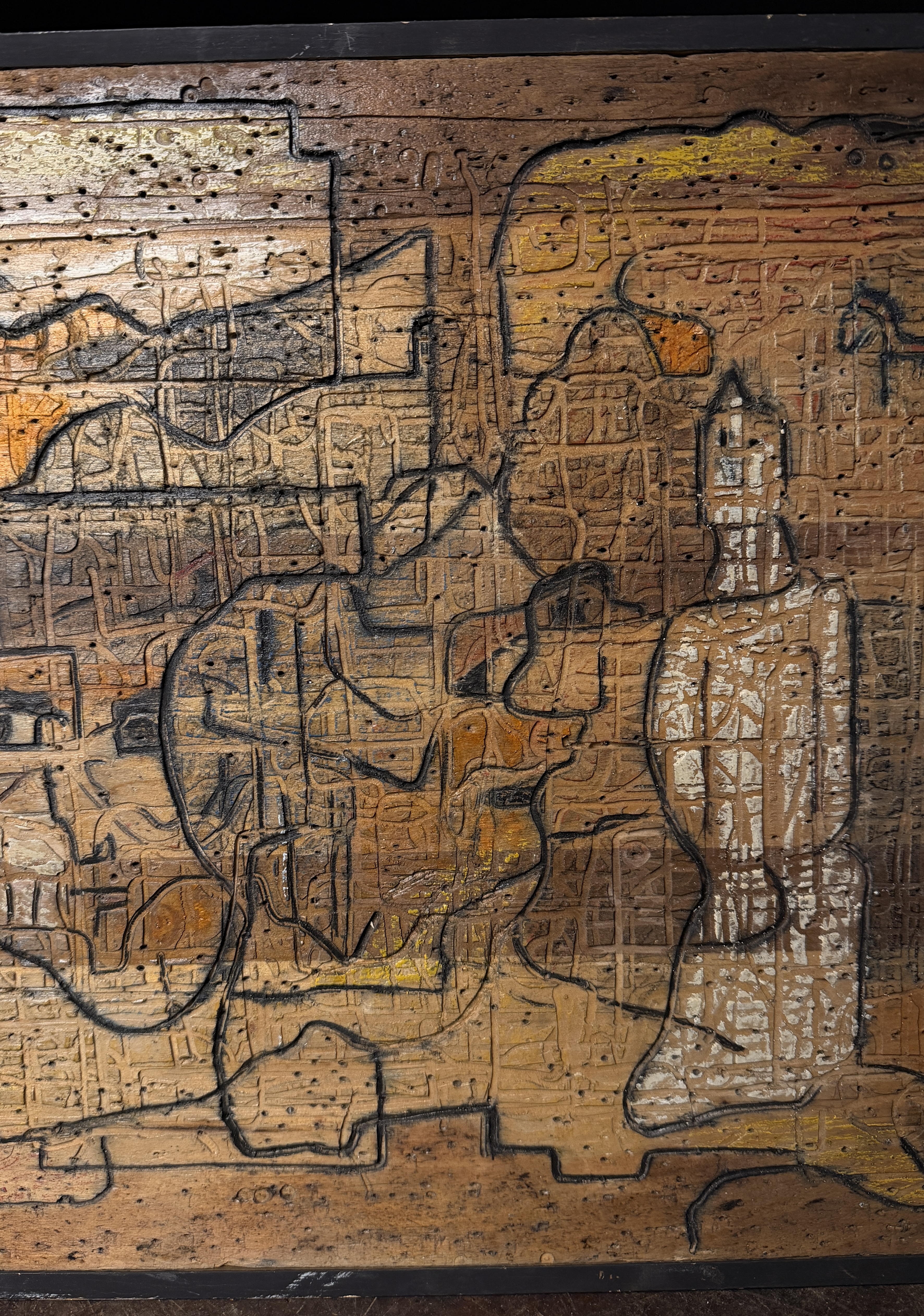 Alfonsas Dargis and A. Wieber Abstract Mixed Media Artwork