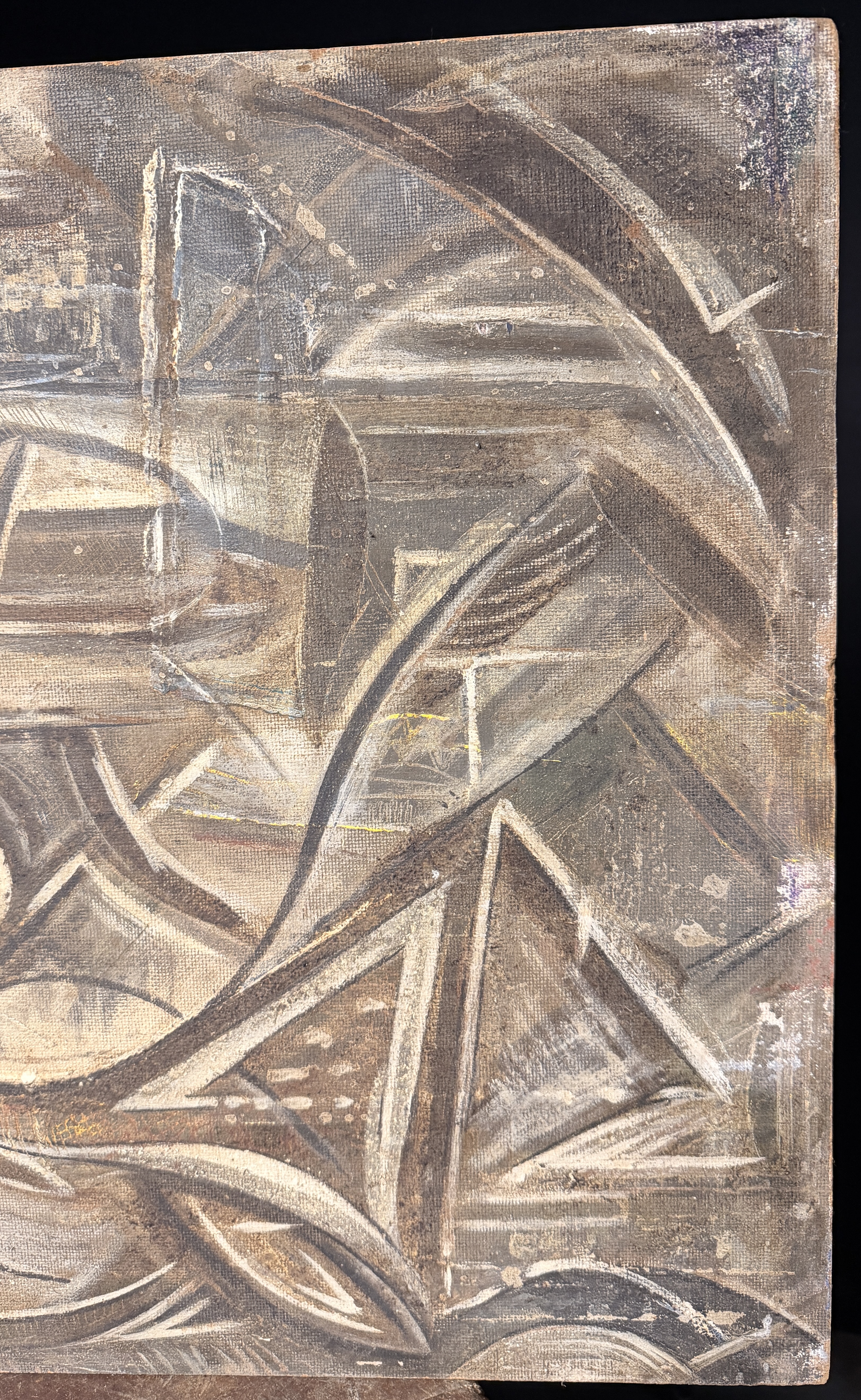 Mid-Century Modernist Double-Sided Abstract Painting on Board