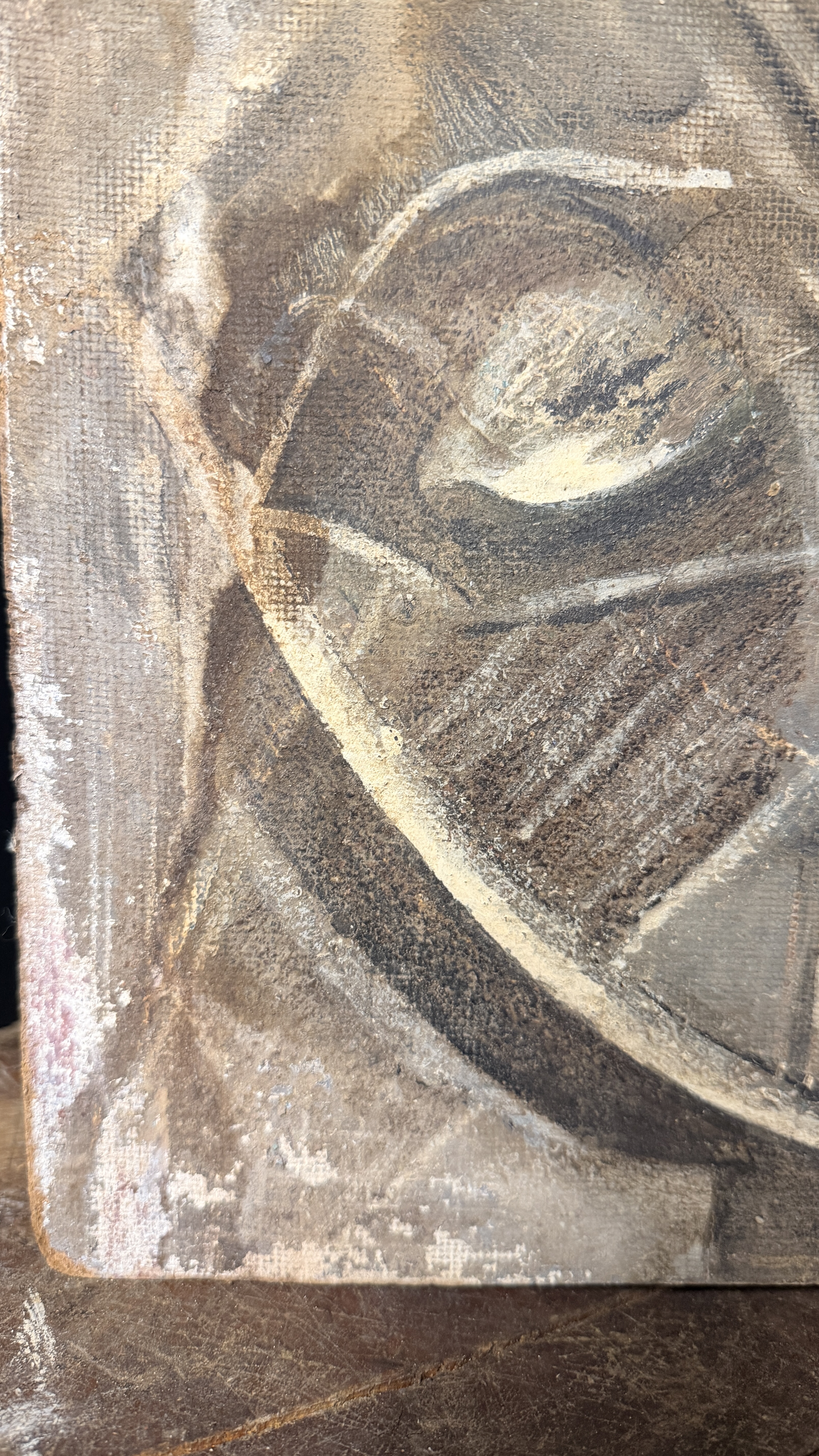 Mid-Century Modernist Double-Sided Abstract Painting on Board