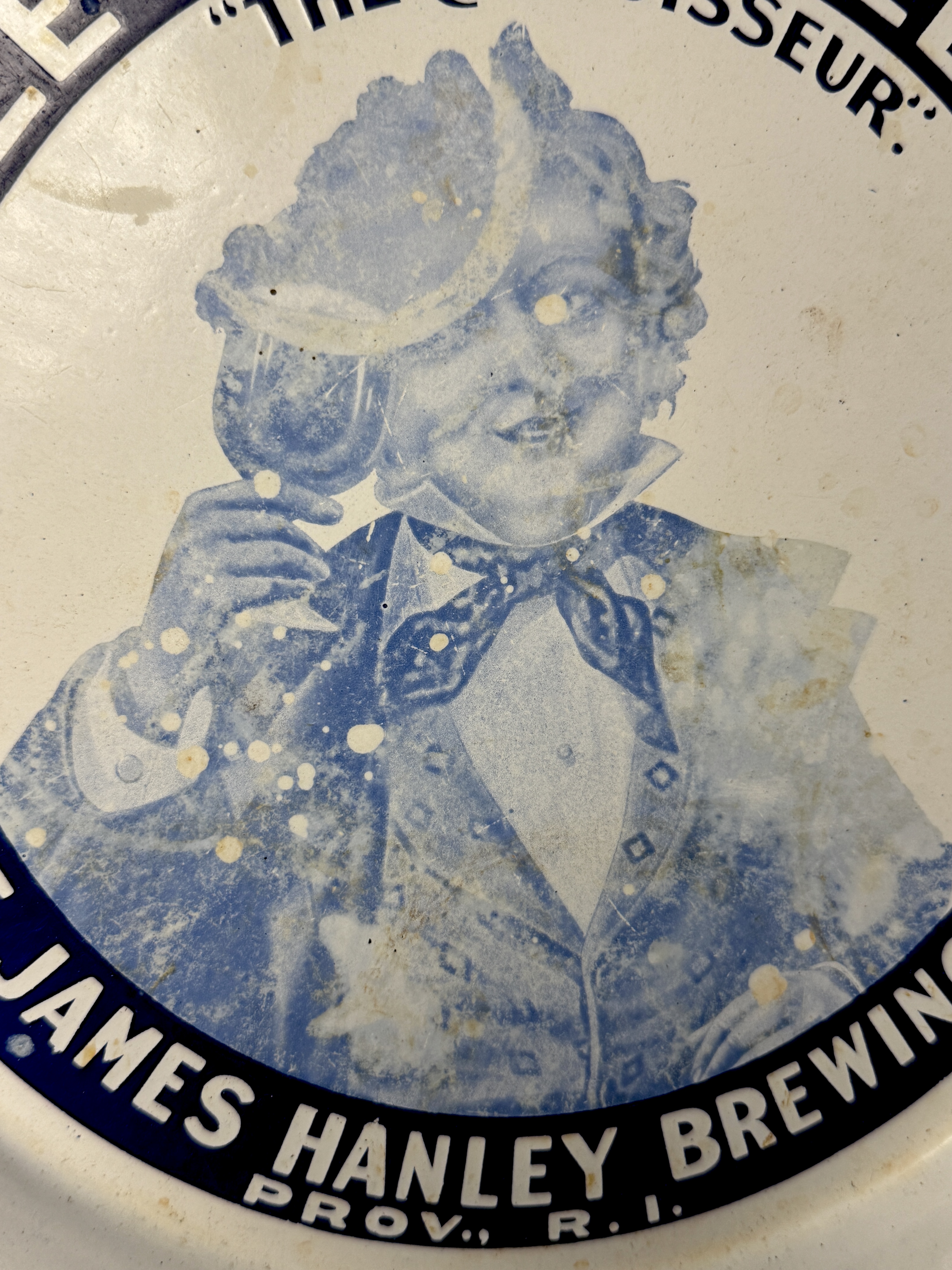 James Hanley Brewing Co Hanleys Peerless Ale Porcelain Enamel Tray by The Baltimore Enamel and Novelty Co