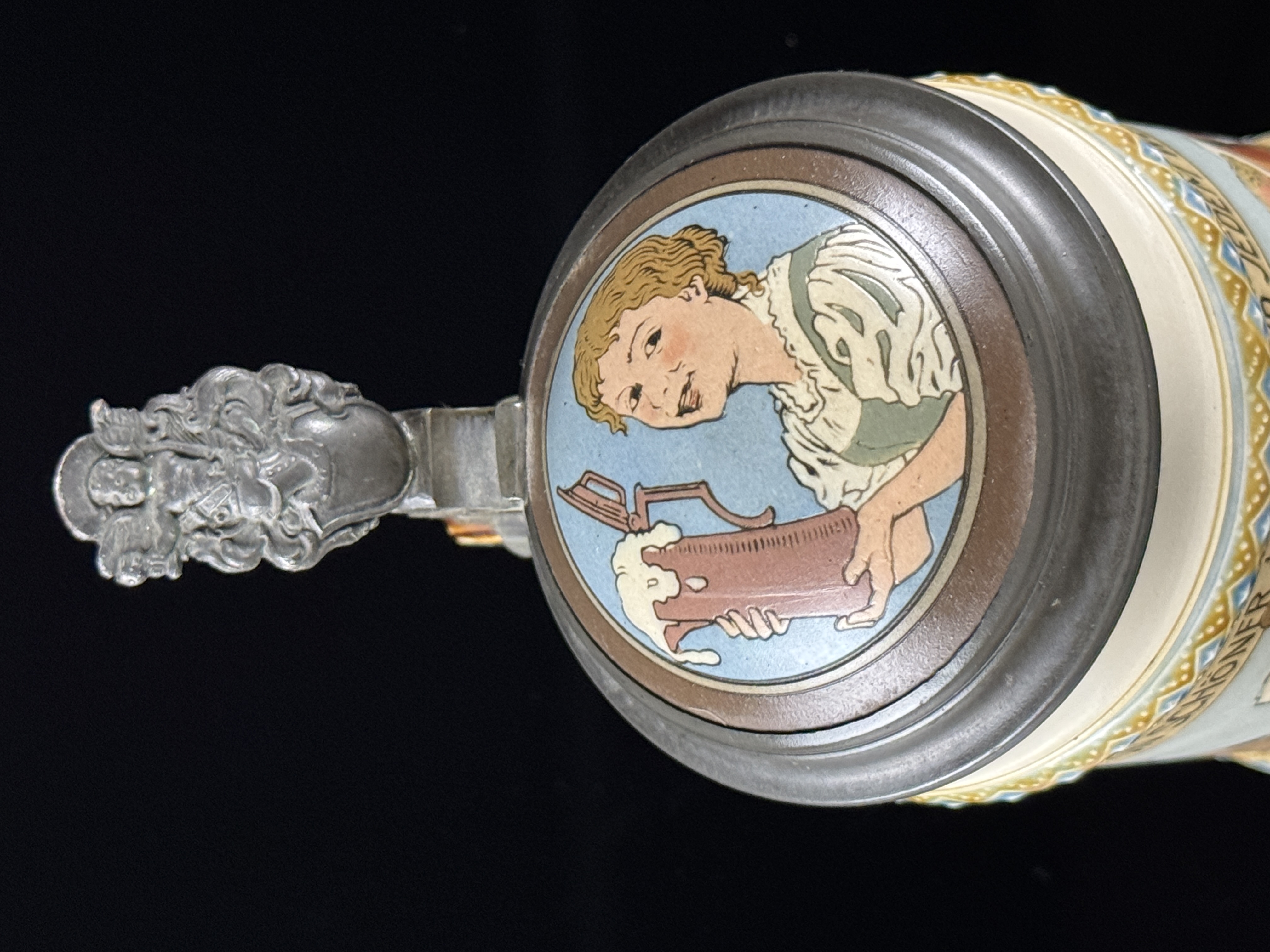 Mettlach 1/2 Liter Beer Stein Mold 2640 Drinker with Saying