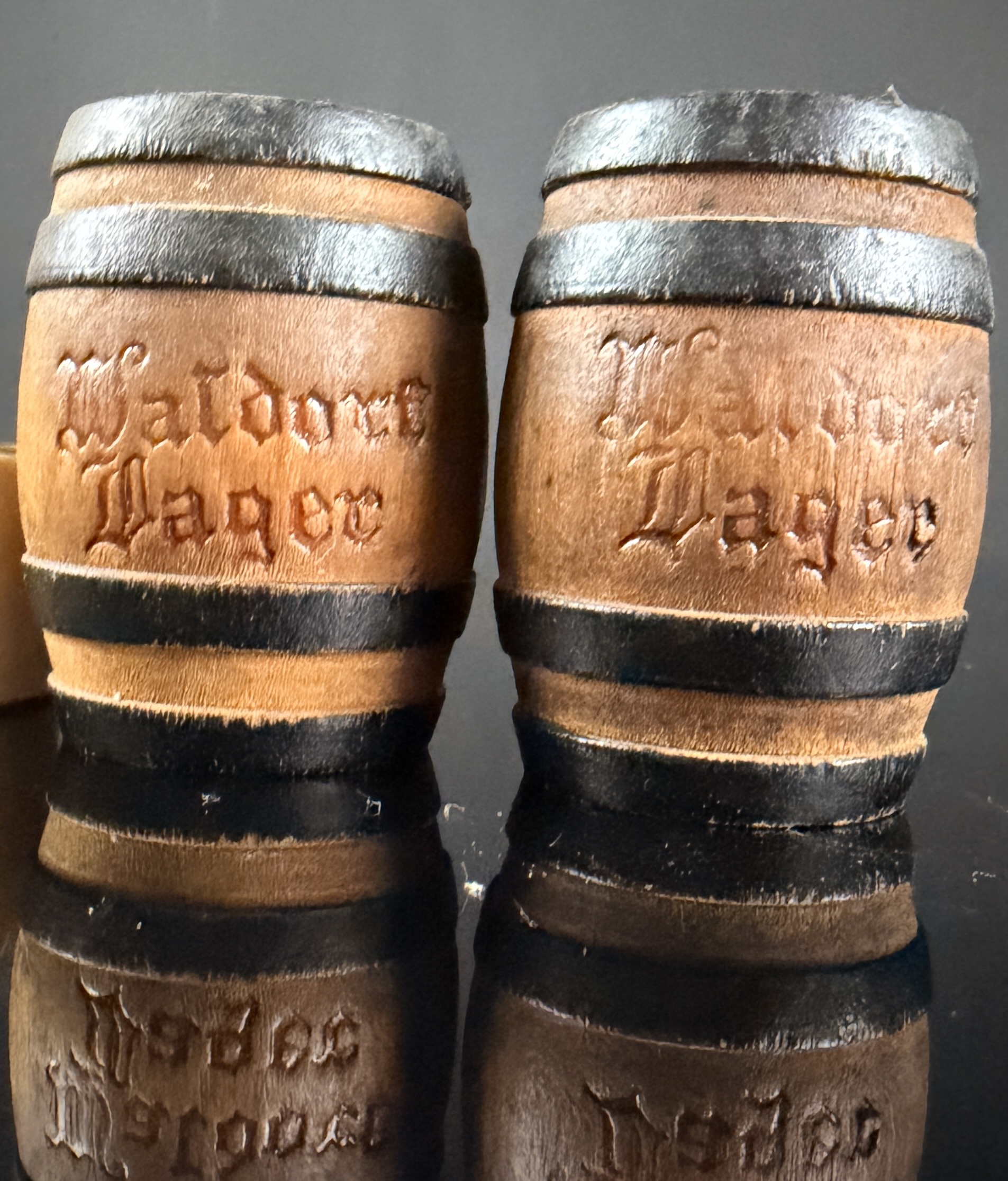 A Collection of Six Vintage Breweriana Advertising Salt and Pepper Shakers