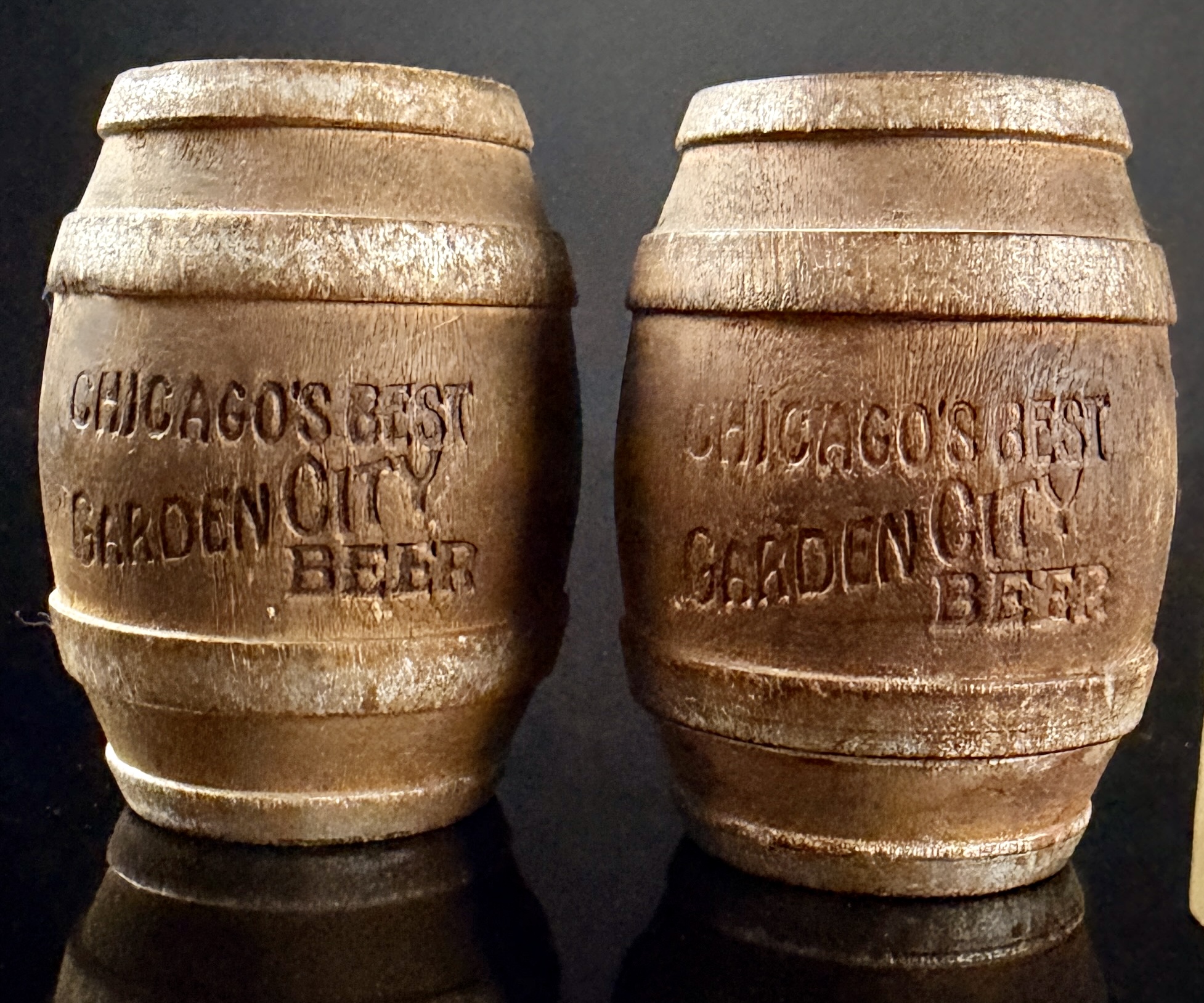 A Collection of Six Vintage Breweriana Advertising Salt and Pepper Shakers