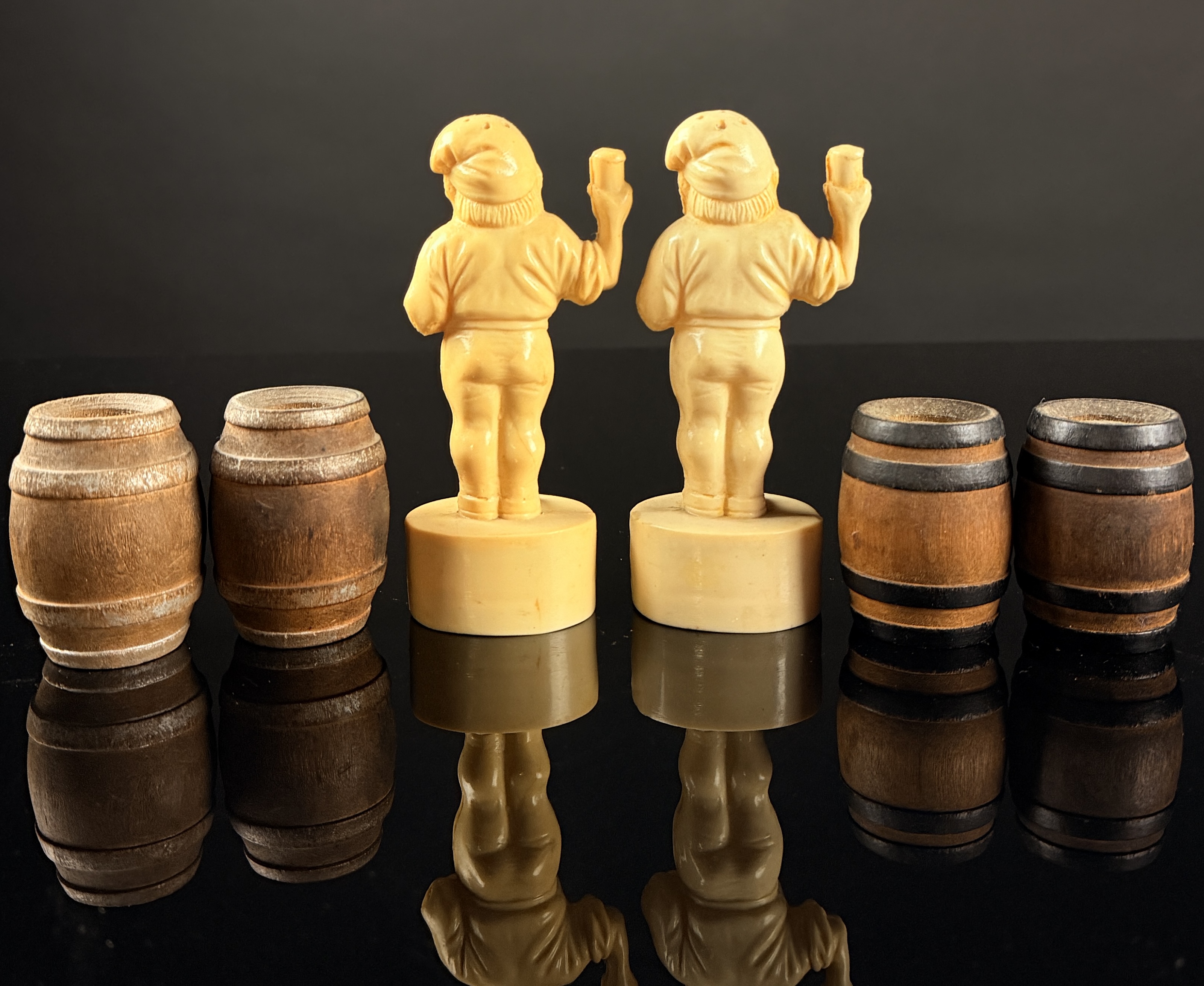 A Collection of Six Vintage Breweriana Advertising Salt and Pepper Shakers