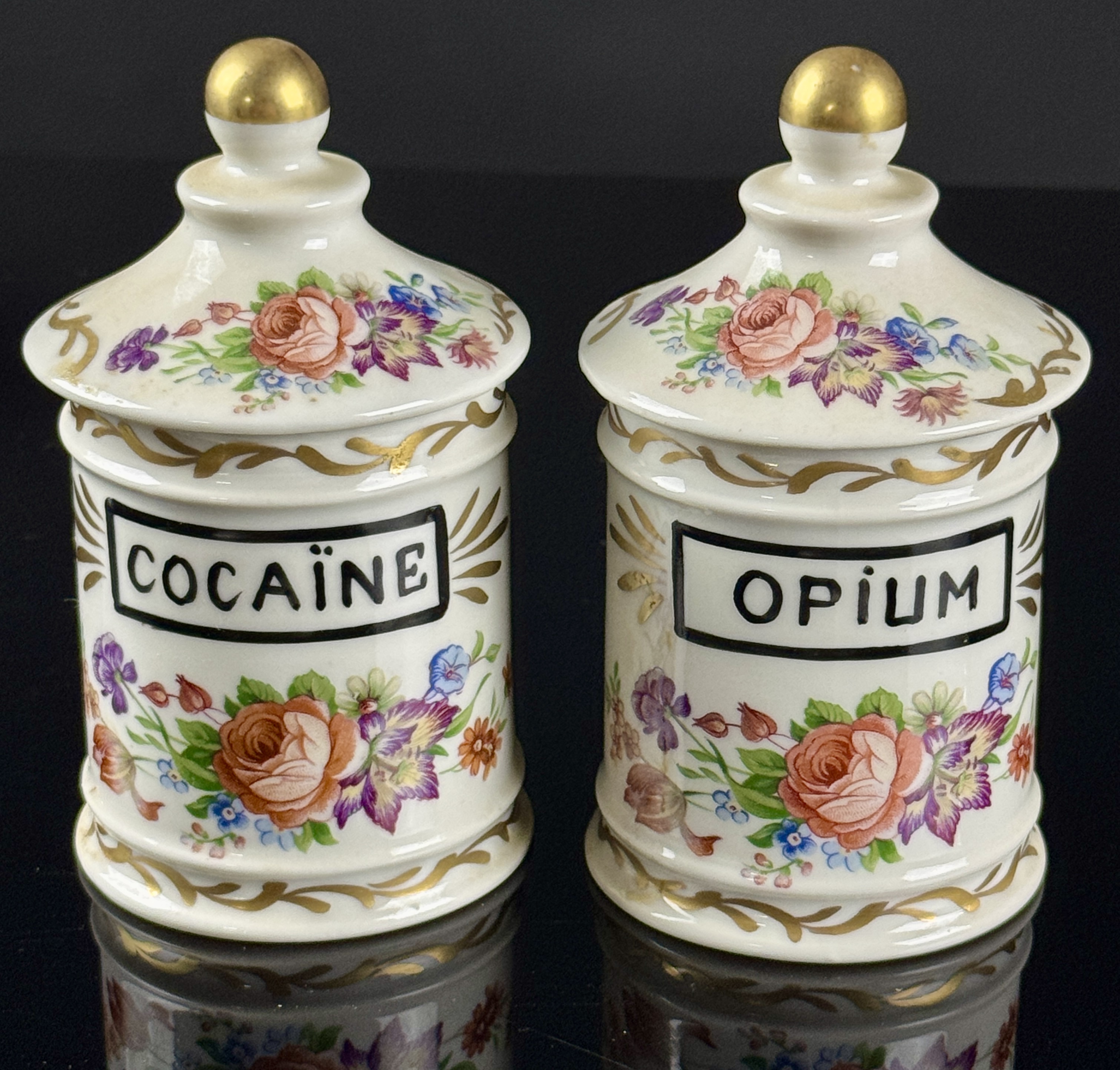 A Pair of French Porcelain Apothecary Jars Attributed to Paul Abadie of Limoges