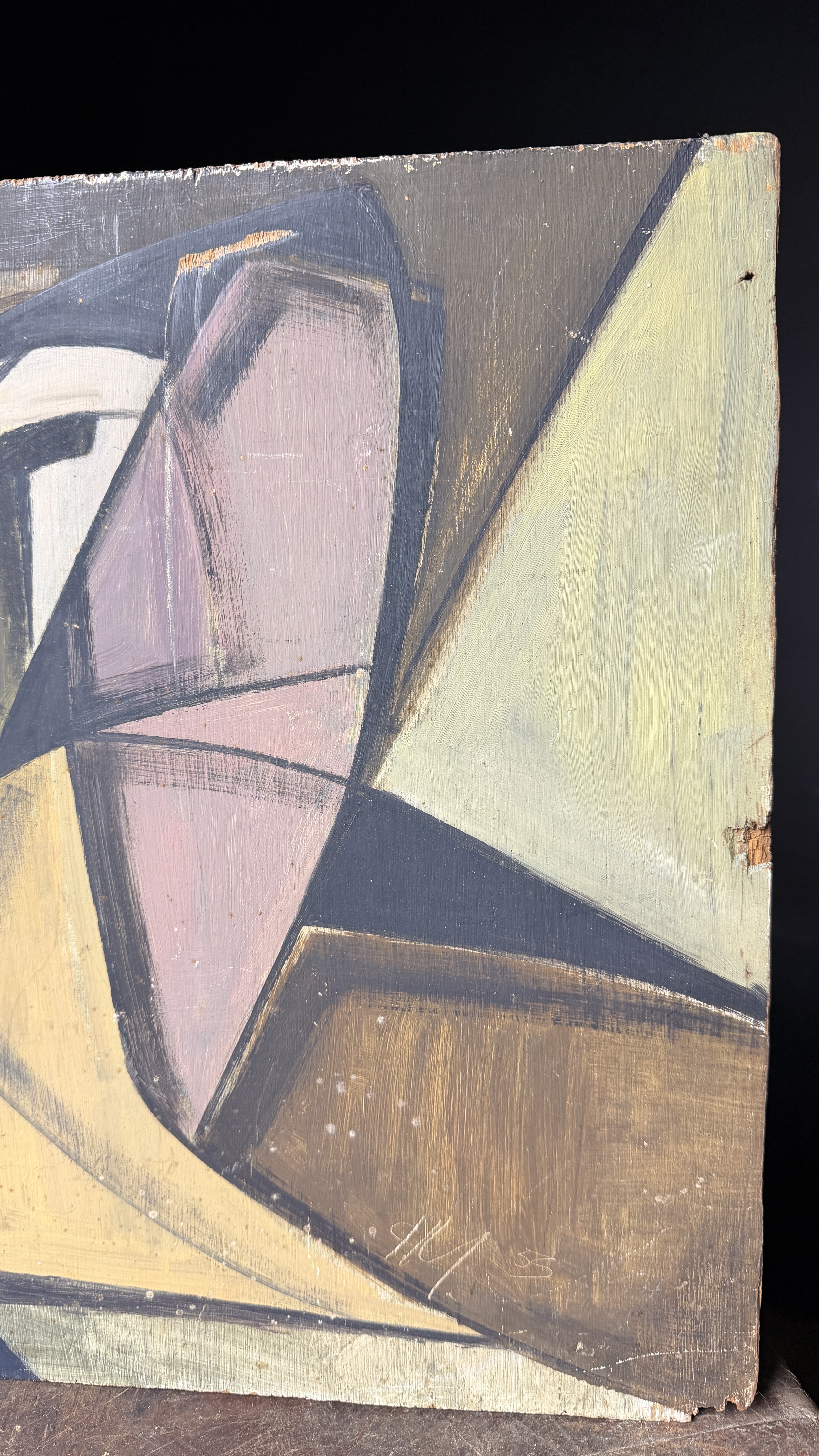Horst Robert Bonsack Attributed Mid-Century Geometric Abstract Painting