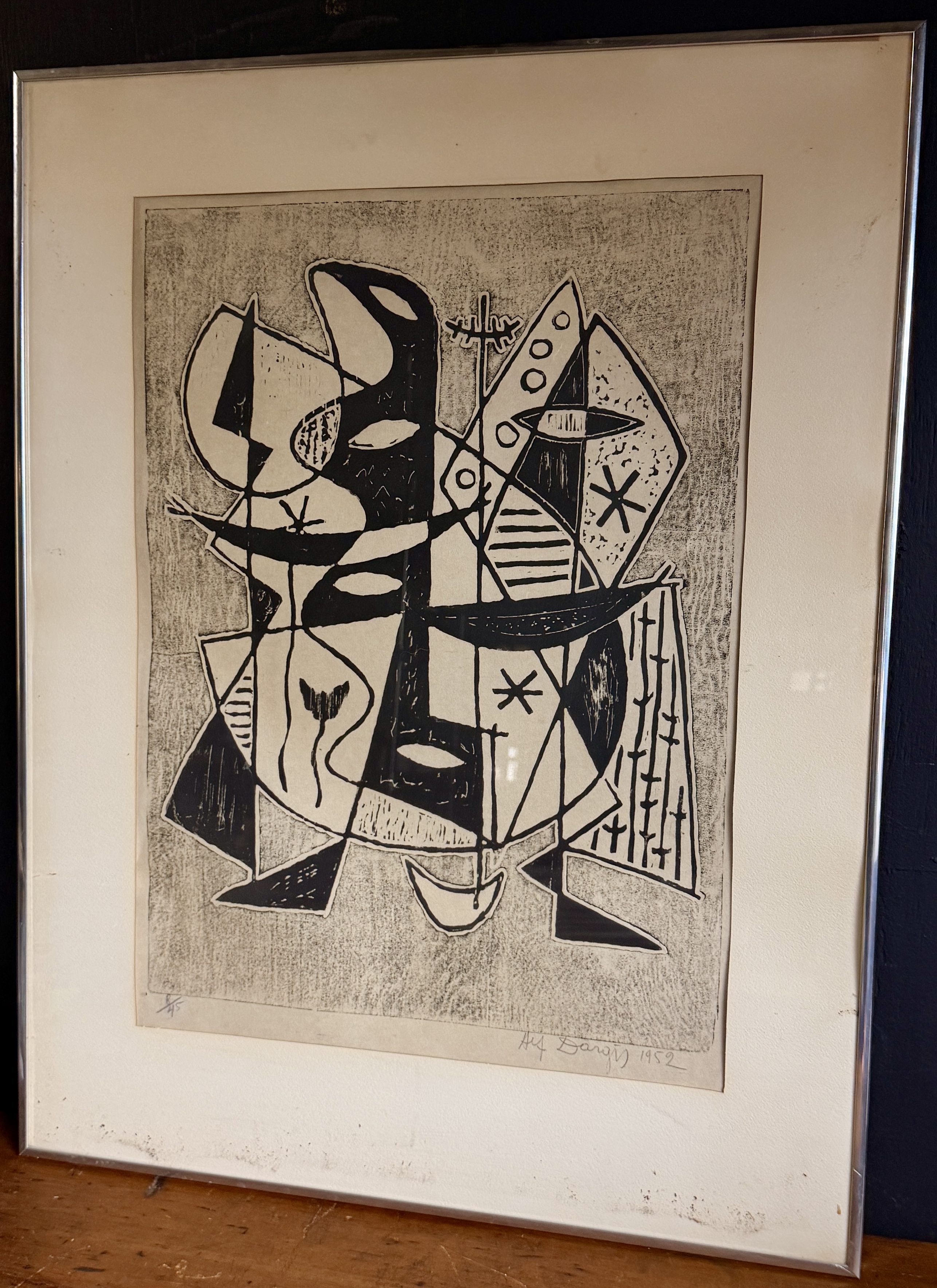 Alfonsas Dargis, Abstract Composition, 1952, Etching and Aquatint