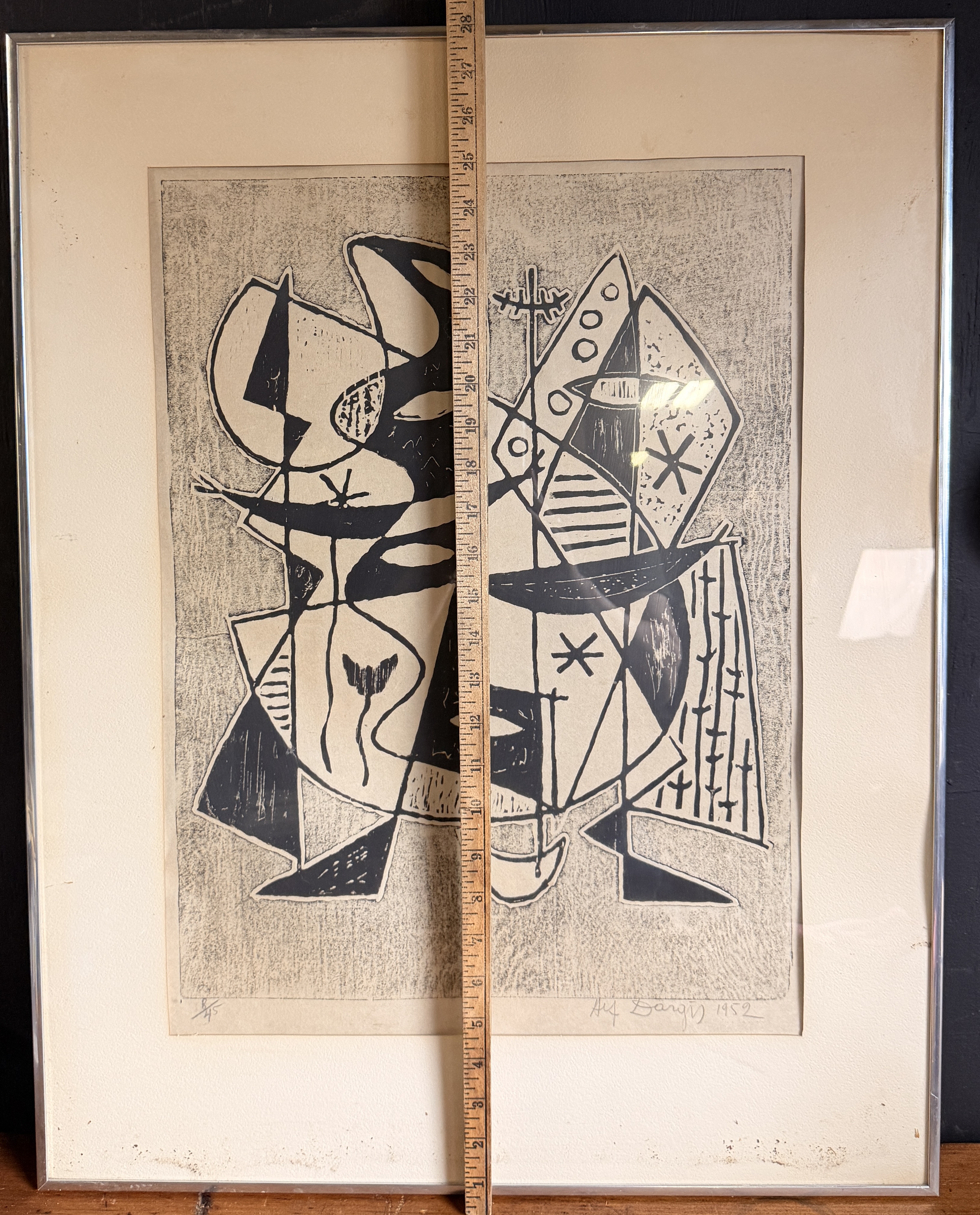 Alfonsas Dargis, Abstract Composition, 1952, Etching and Aquatint