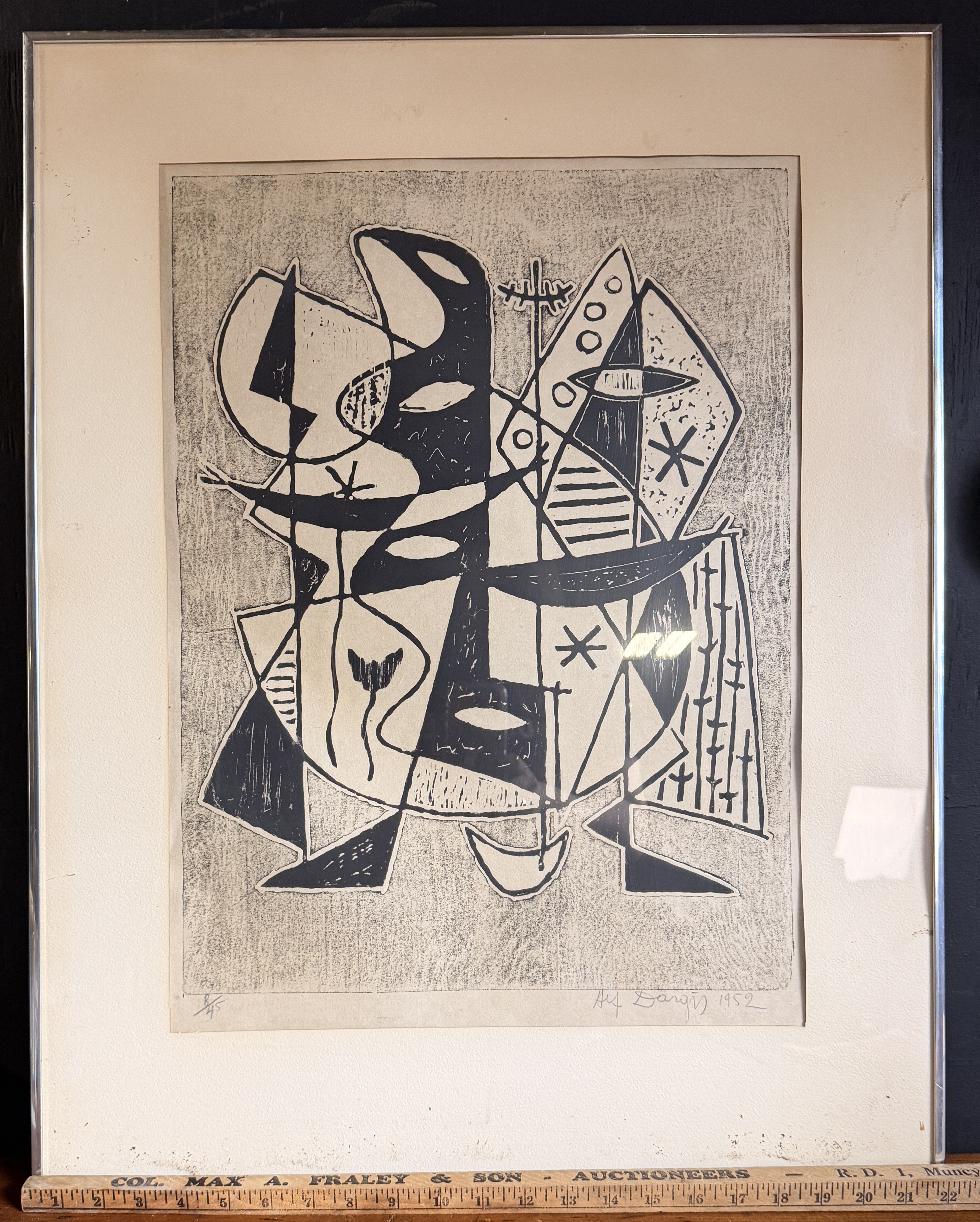 Alfonsas Dargis, Abstract Composition, 1952, Etching and Aquatint