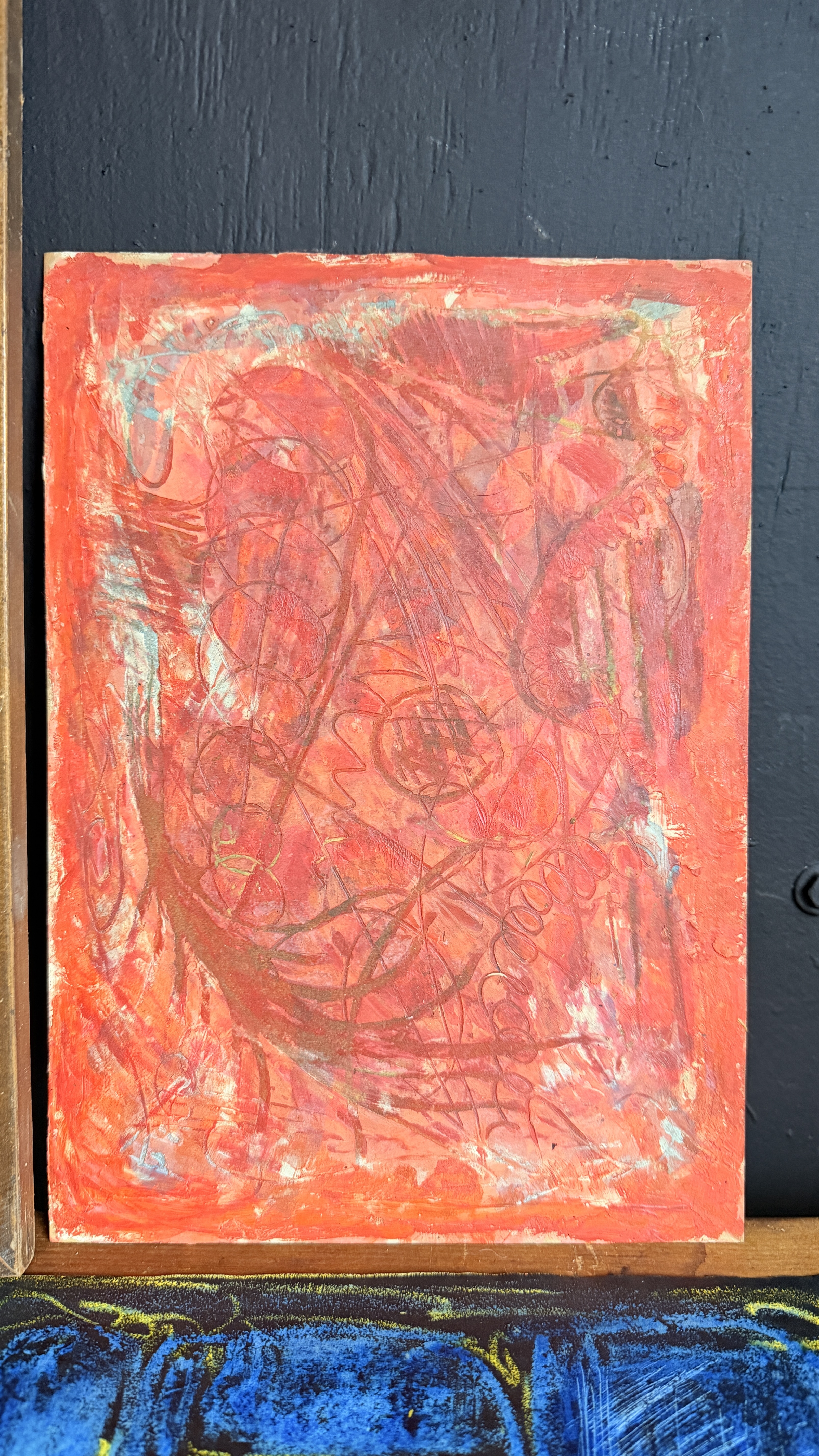 Collection of Four Mid-Century Abstract Artworks by A. Wieber