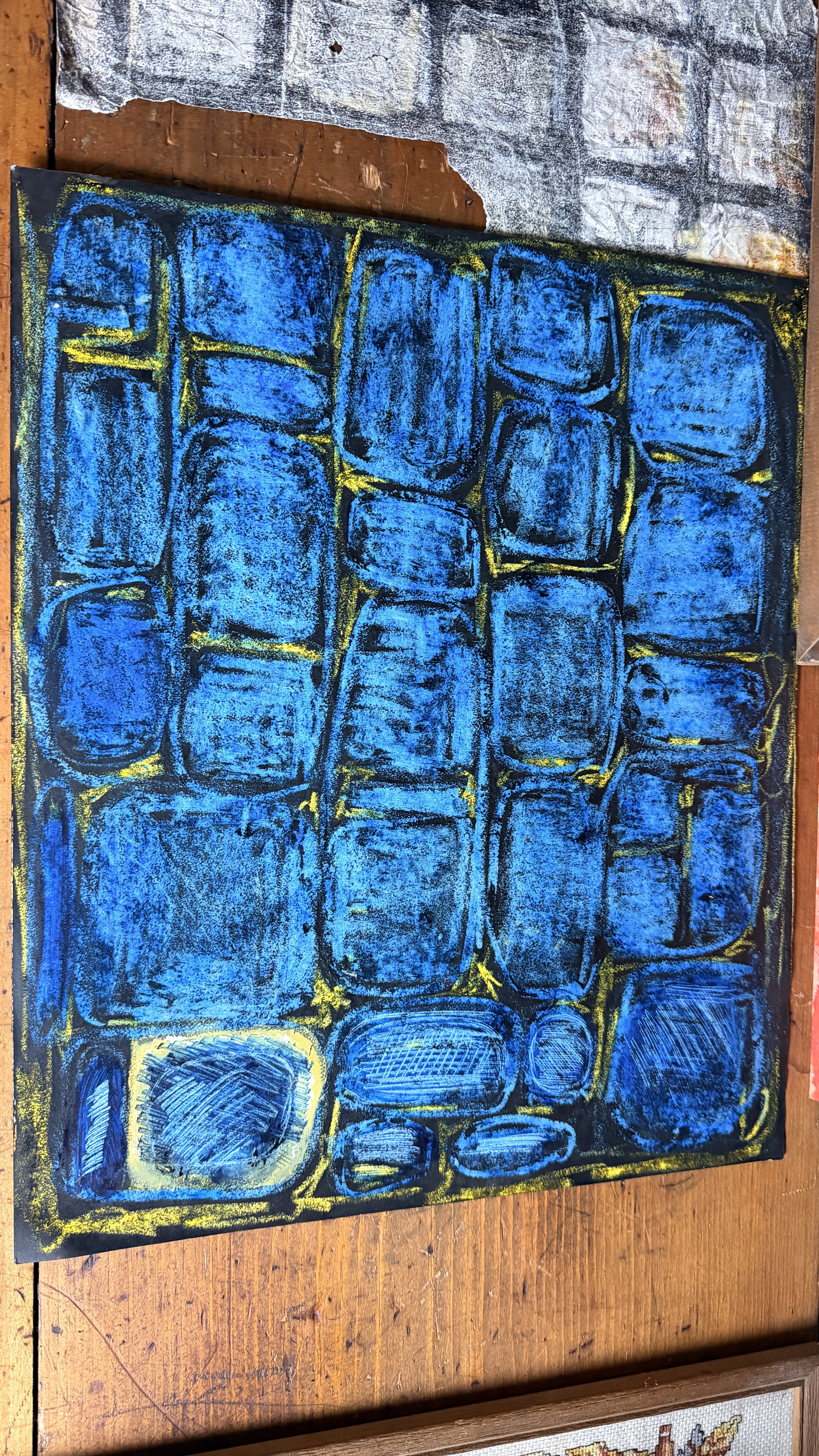 Collection of Four Mid-Century Abstract Artworks by A. Wieber