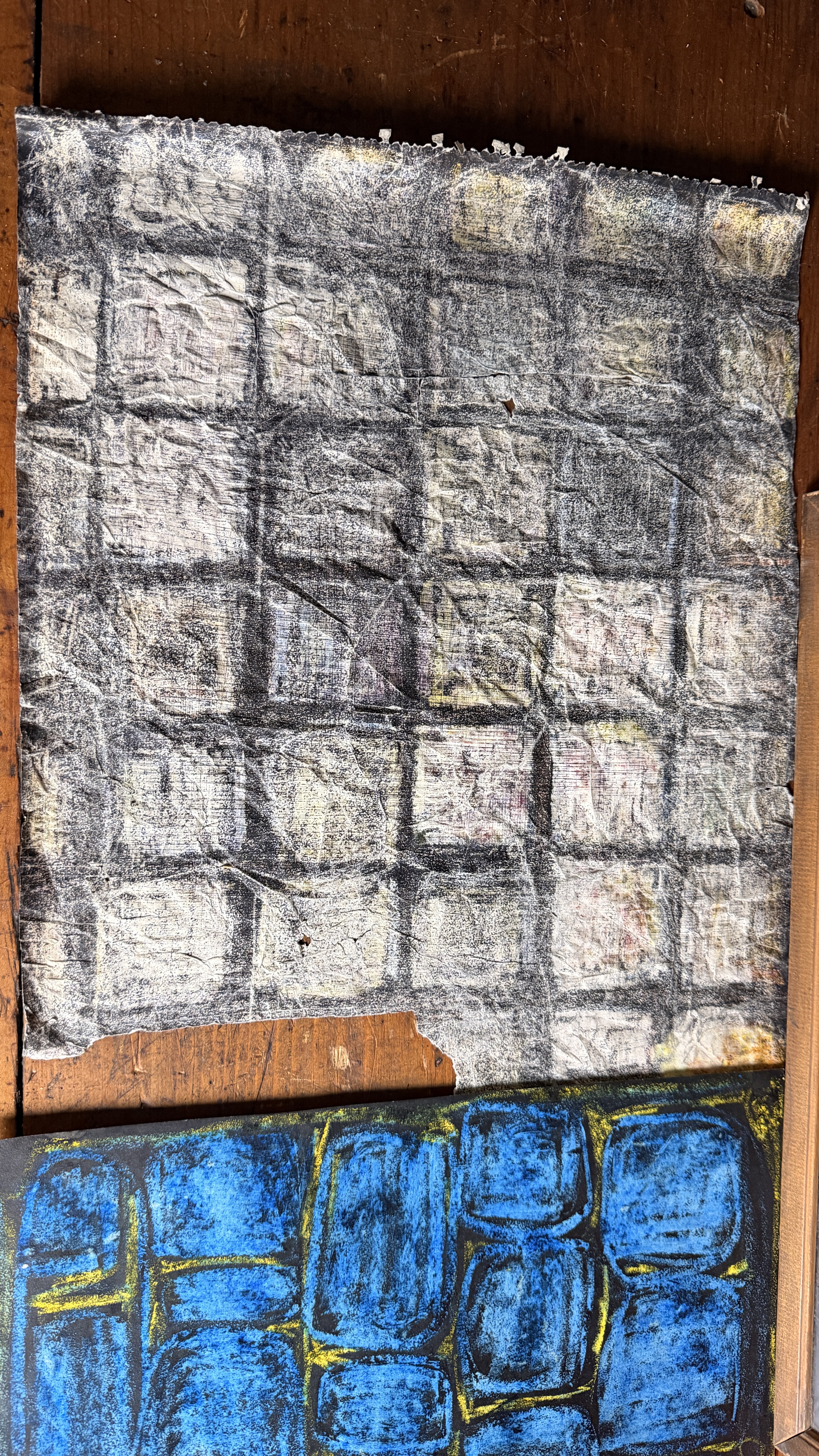 Collection of Four Mid-Century Abstract Artworks by A. Wieber