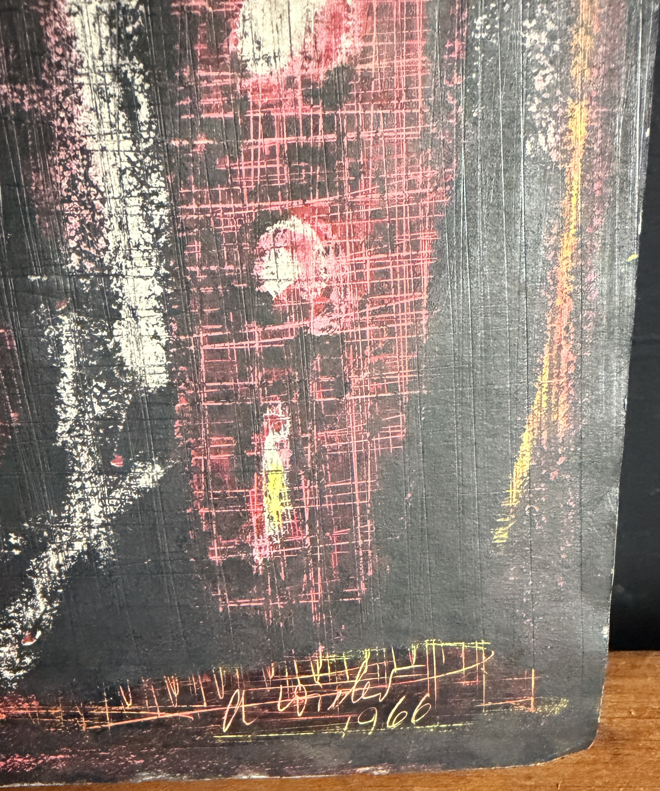 Trio of Abstract Mixed Media Paintings by A. Wieber