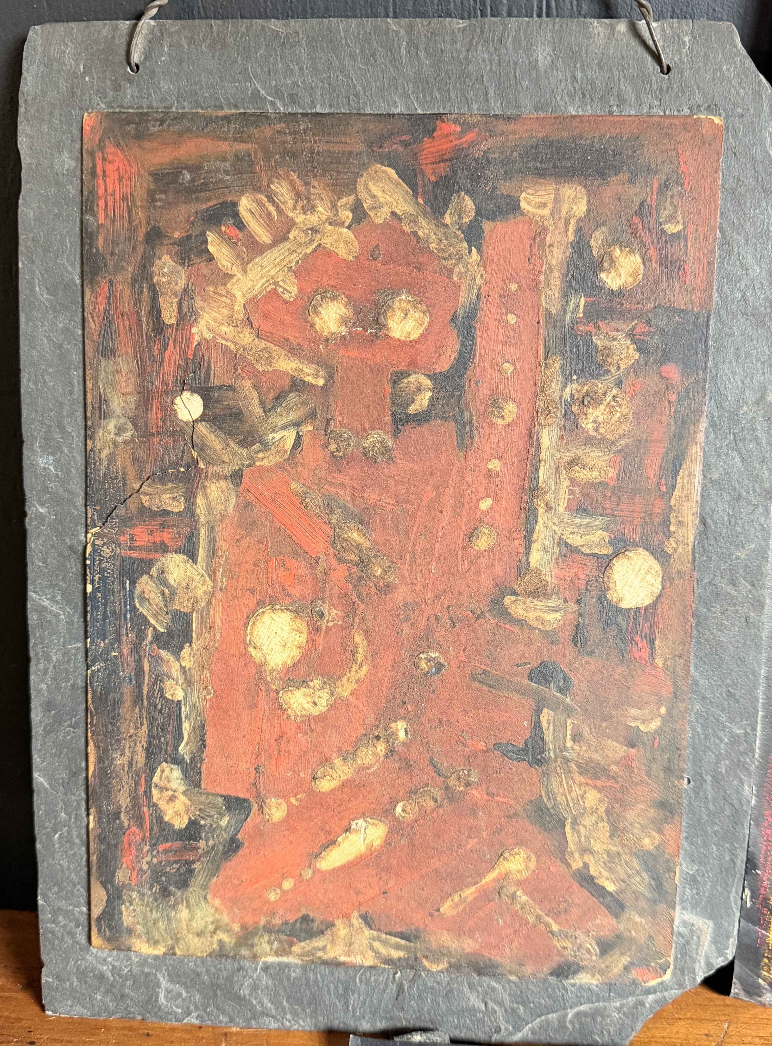 Trio of Abstract Mixed Media Paintings by A. Wieber