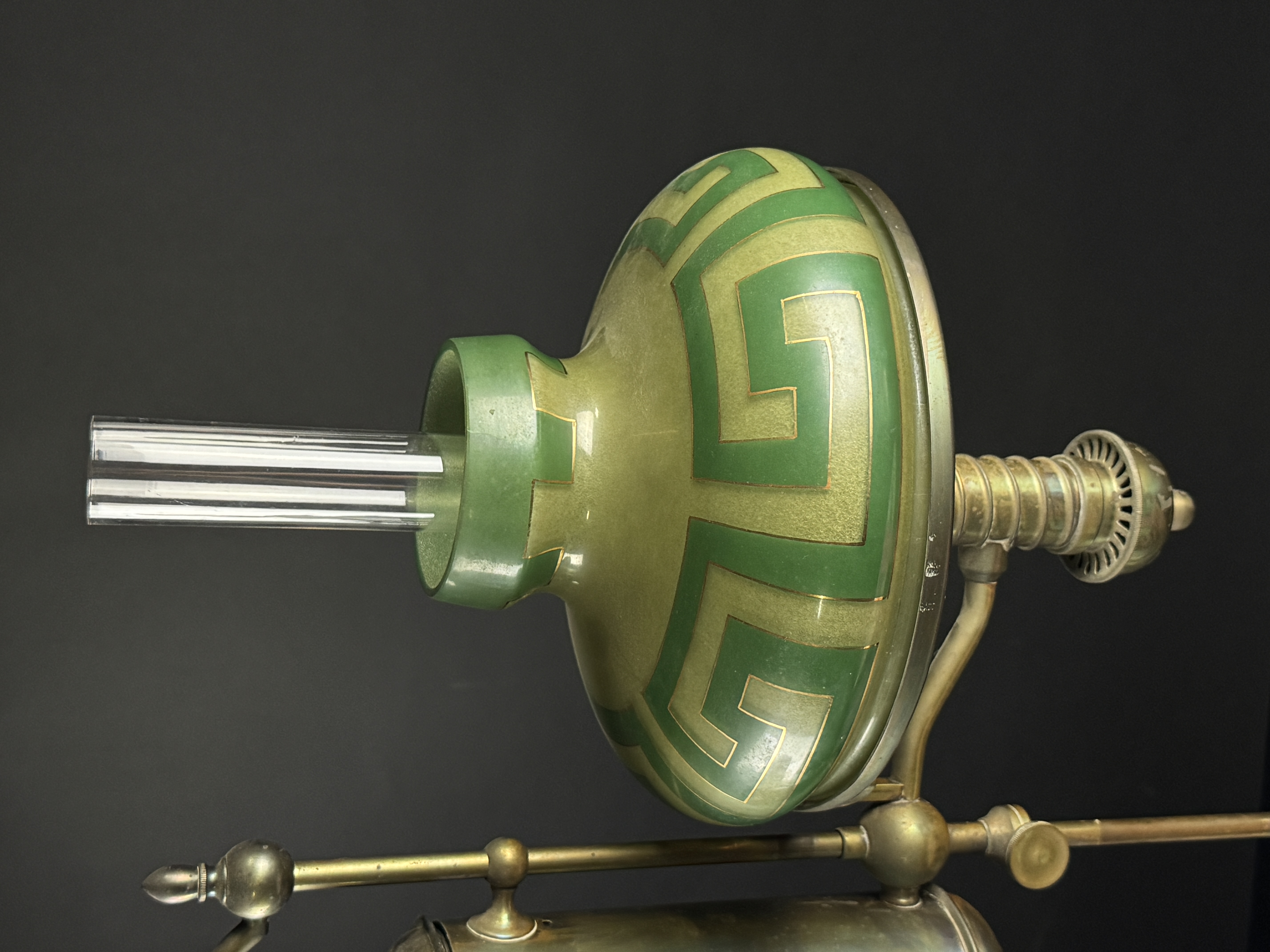 Manhattan Brass Co. 1876 Double Student Kerosene Lamp Tiffany & Co.