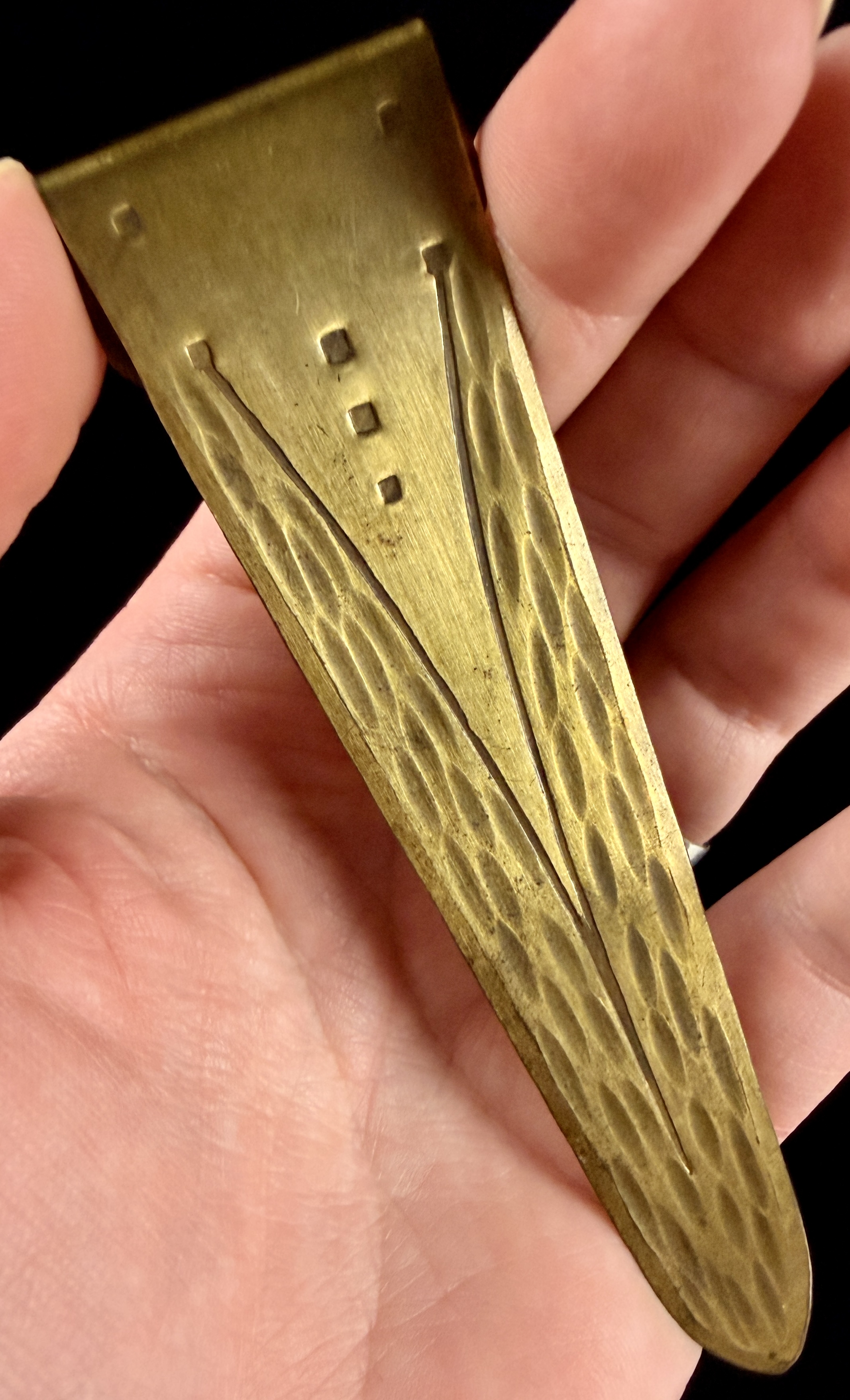 Roycroft Arts and Crafts Hammered Brass Book Mark