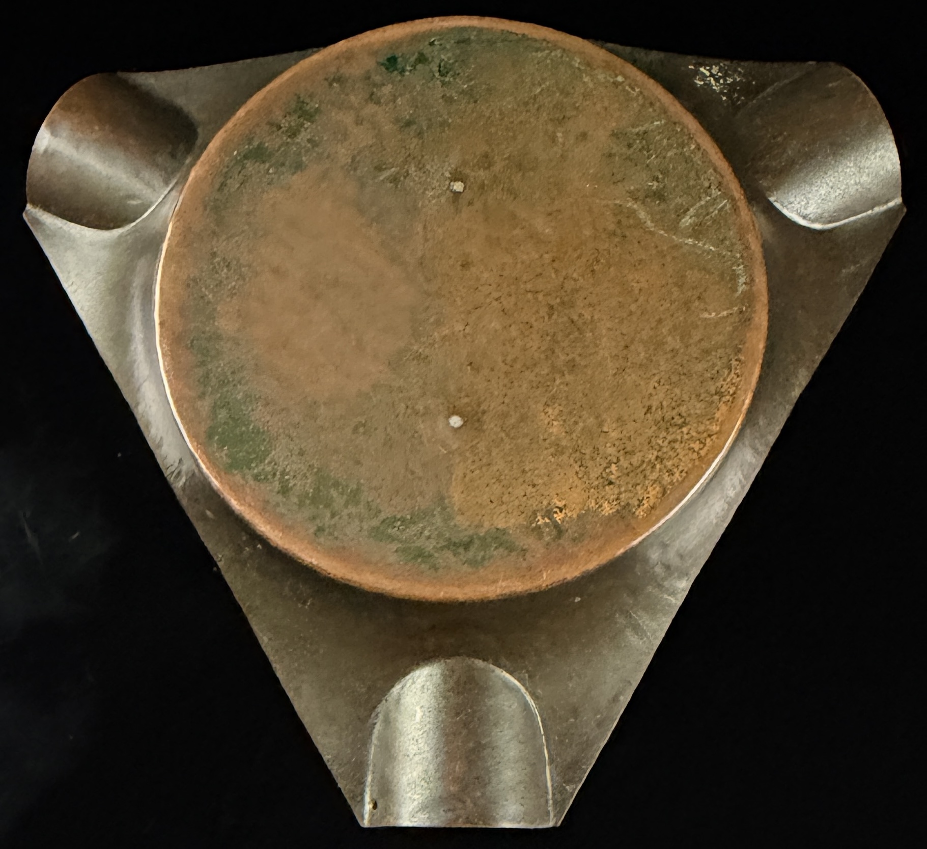Arts and Crafts Style Hammered Copper Souvenir Ashtray, Mackinac Island Michigan