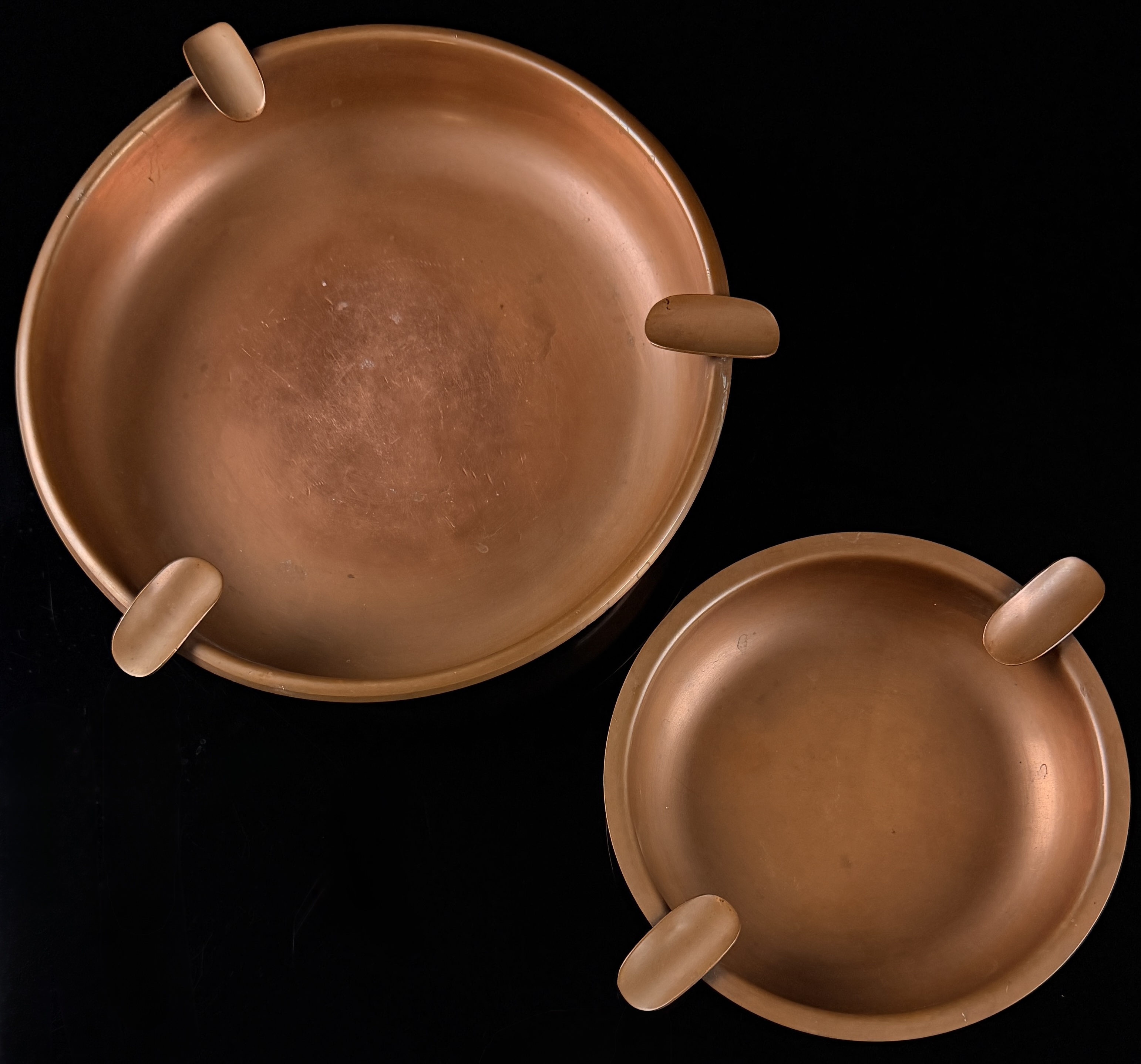 A Pair of Roycroft American Arts and Crafts Copper Ashtrays