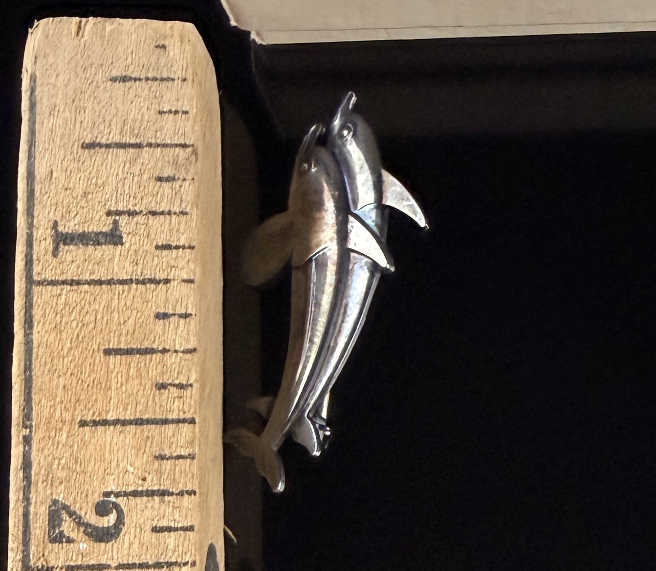 Georg Jensen Denmark Sterling Silver Two Dolphin Brooch No. 317