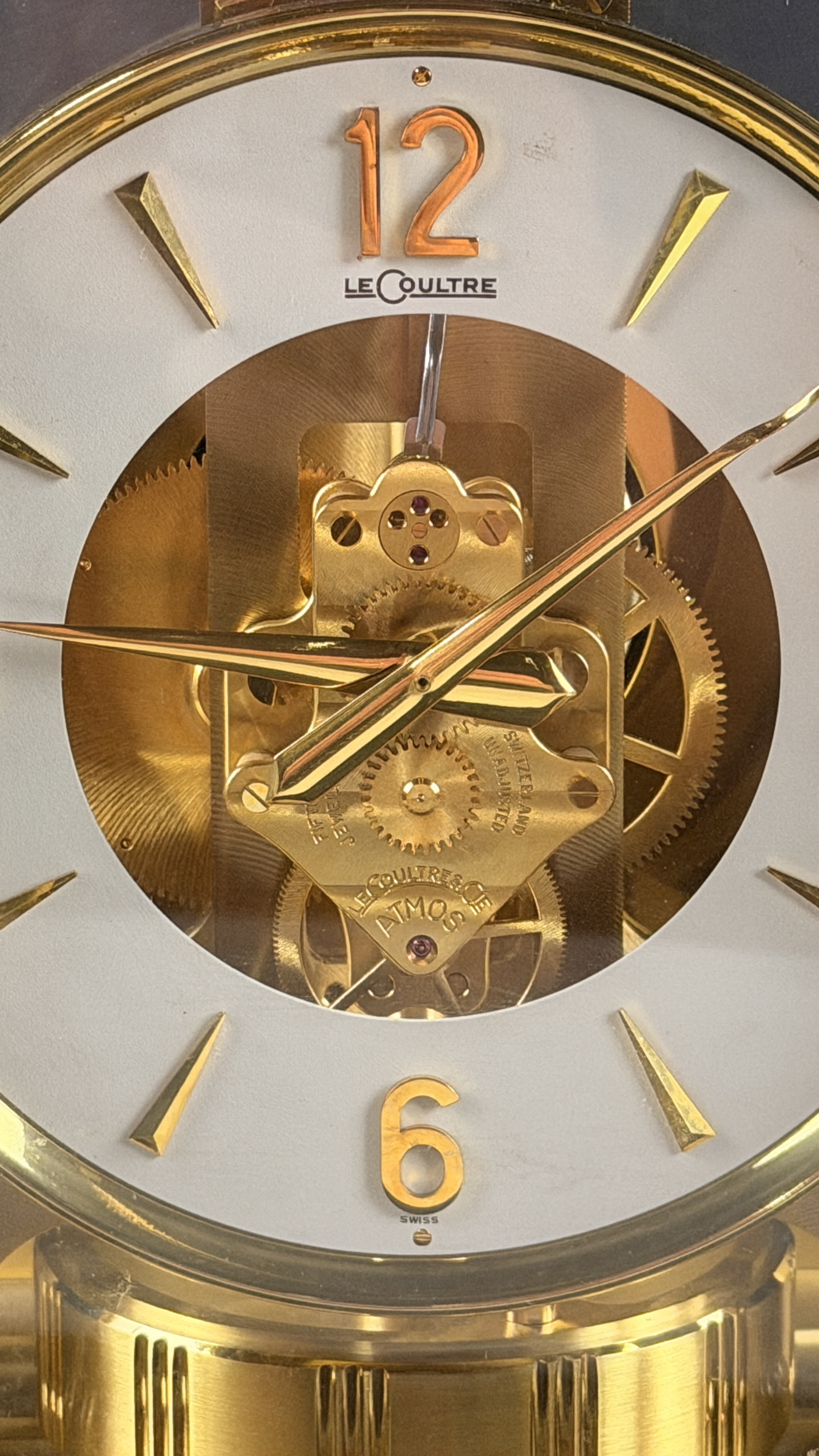 LeCoultre Atmos Gilt Brass Mantel Clock