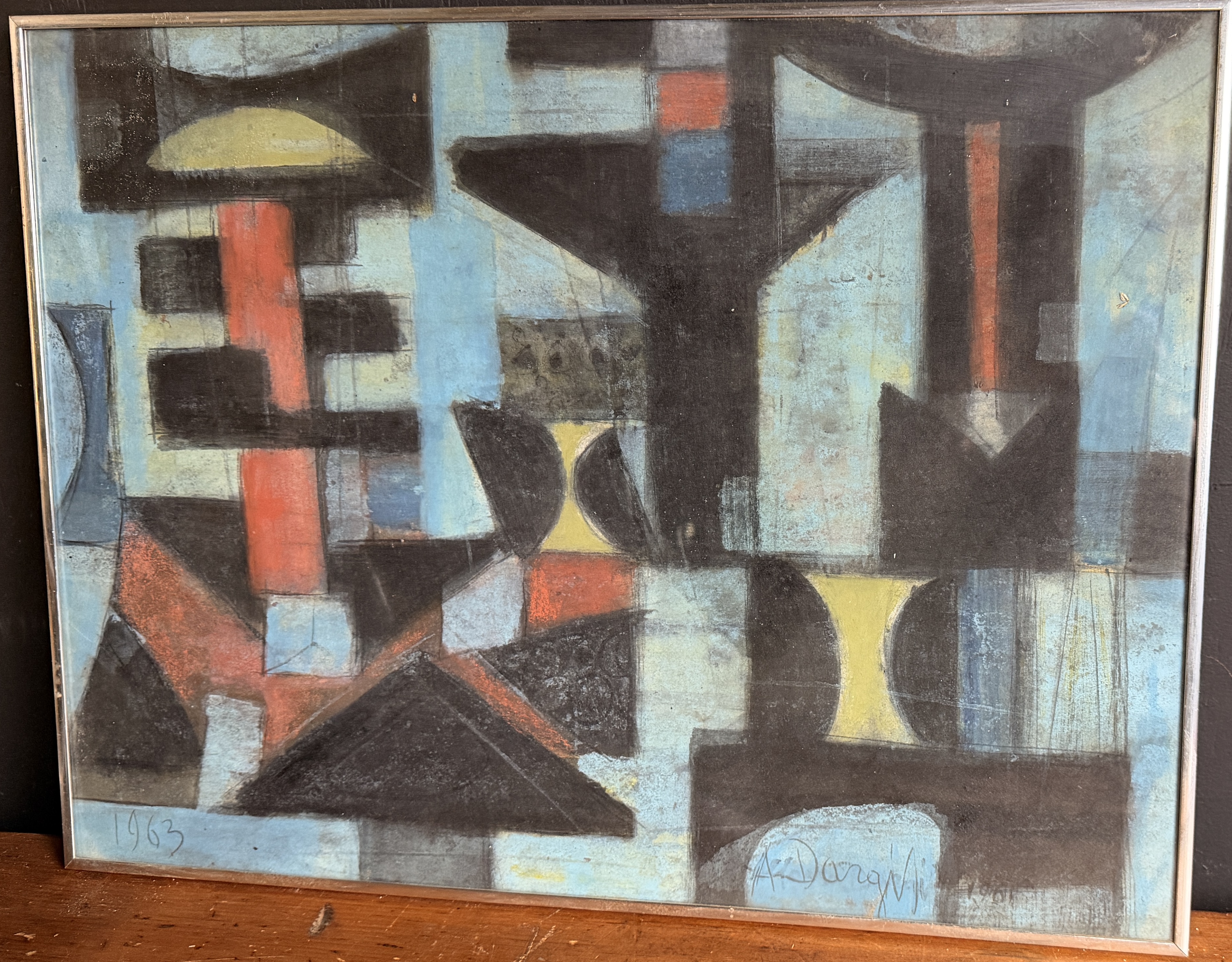 Alfonsas Dargis Signed Abstract Geometric Painting