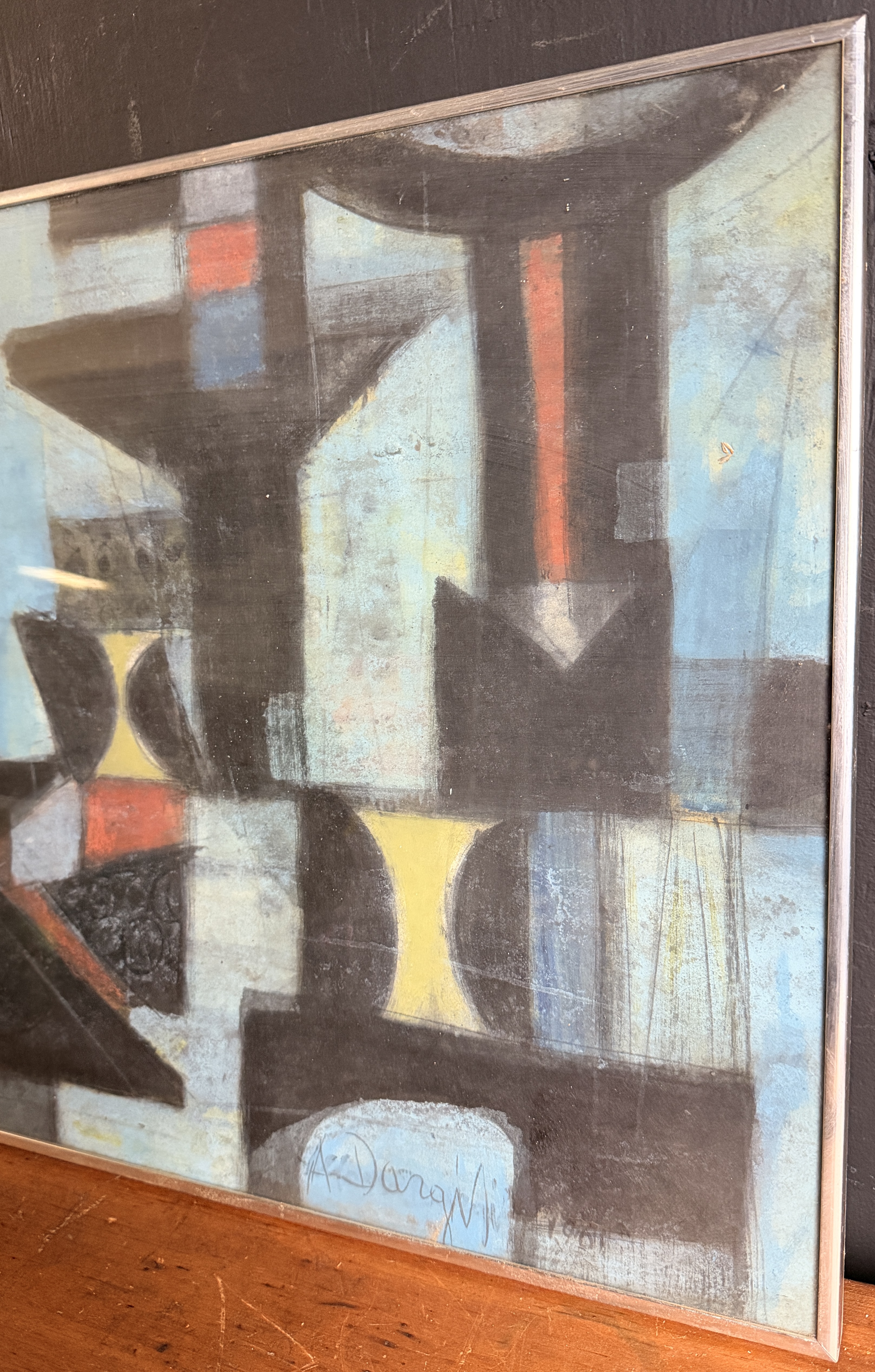 Alfonsas Dargis Signed Abstract Geometric Painting