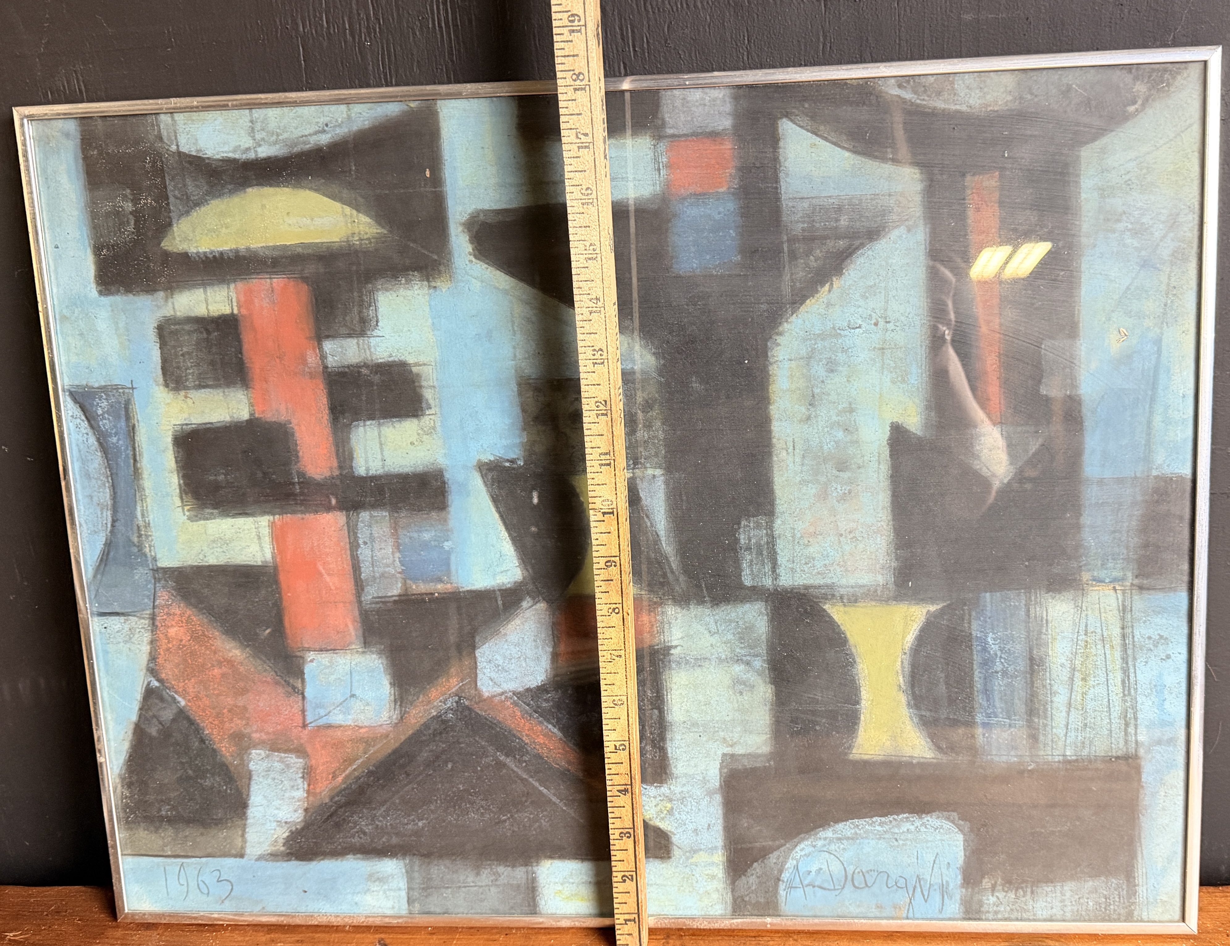 Alfonsas Dargis Signed Abstract Geometric Painting