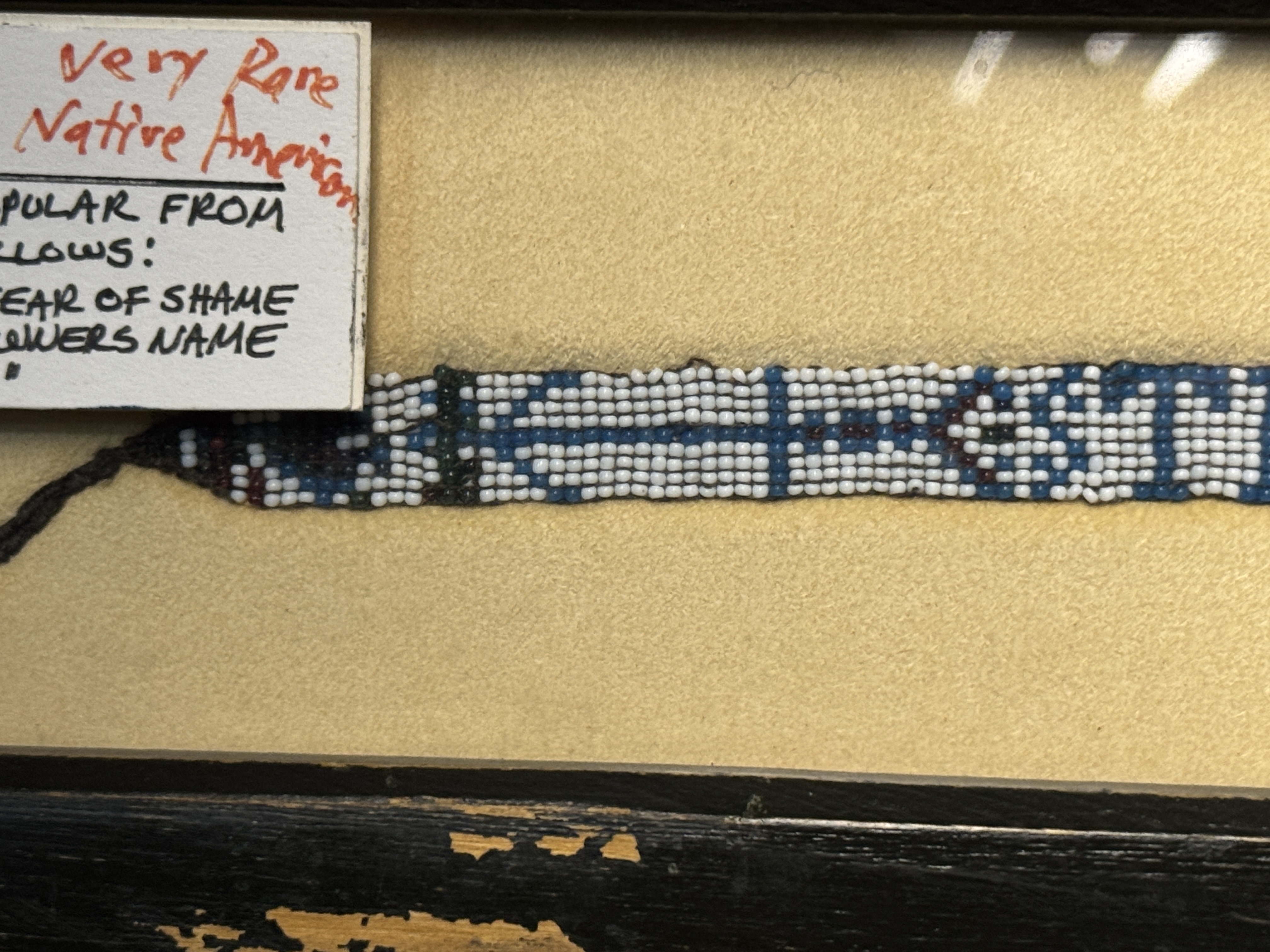 6FT 1843 Framed Navajo Loom-Woven Bead Watch Guard