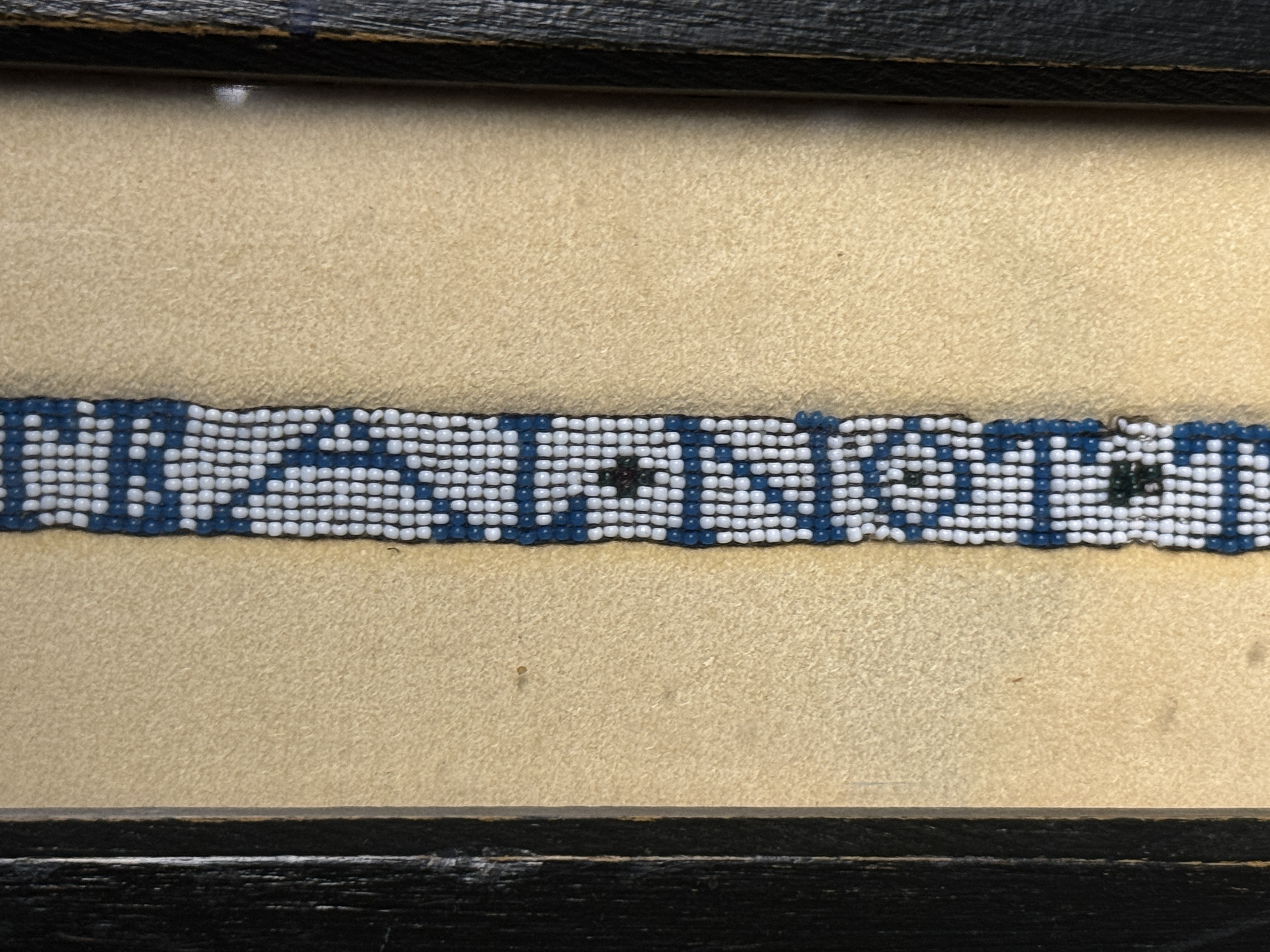 6FT 1843 Framed Navajo Loom-Woven Bead Watch Guard